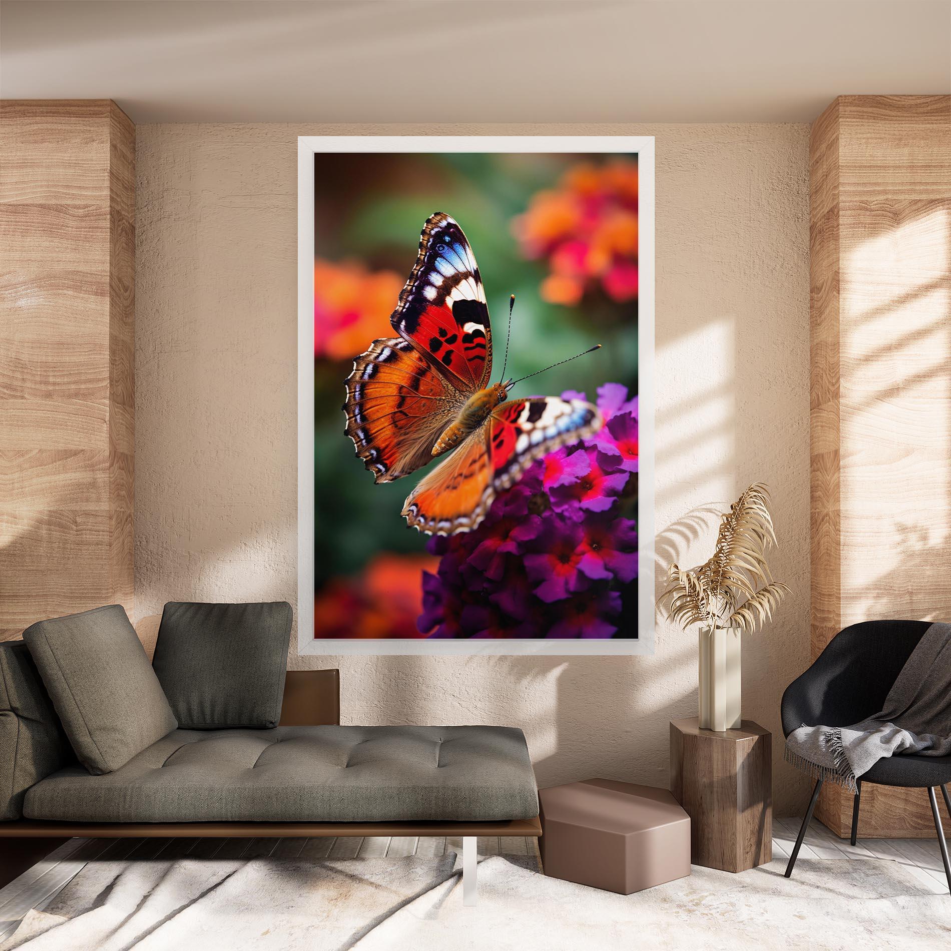 Leinwandbild Red Blue Butterfly mockup 8