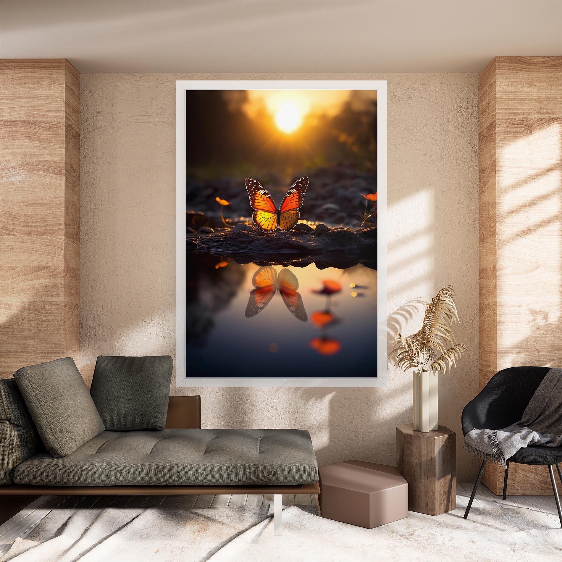 Leinwandbild Sun Water Butterfly mockup 8