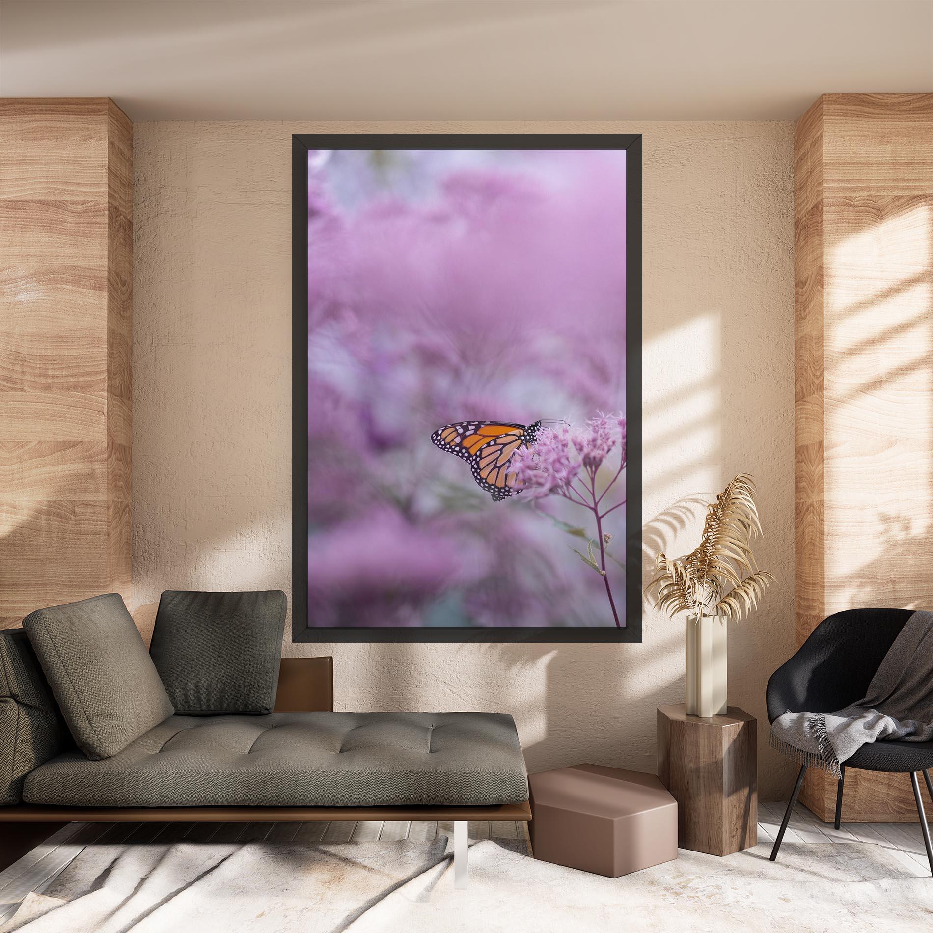Leinwandbild Purple Flower Butterfly mockup 8
