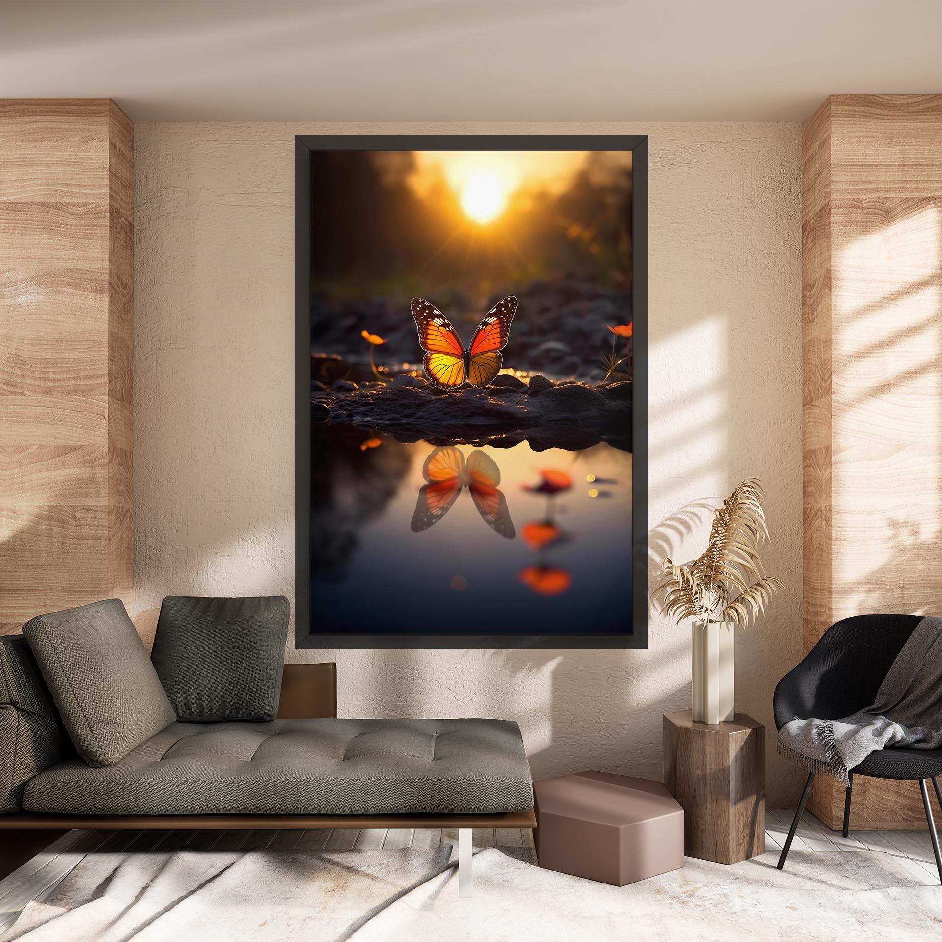 Leinwandbild Sun Water Butterfly mockup 8