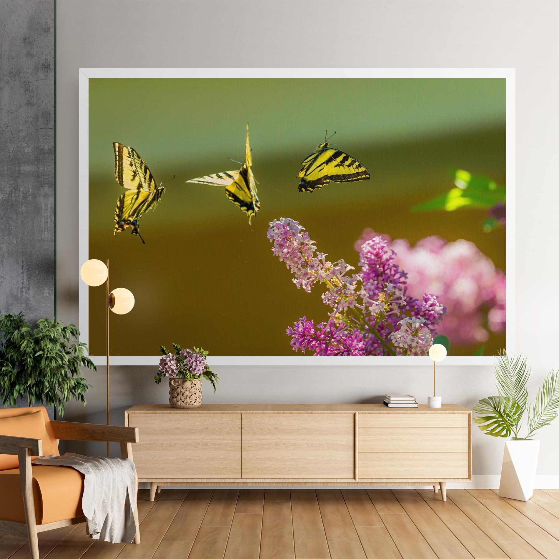 Leinwandbild 3 Yellow Butterflies mockup 9