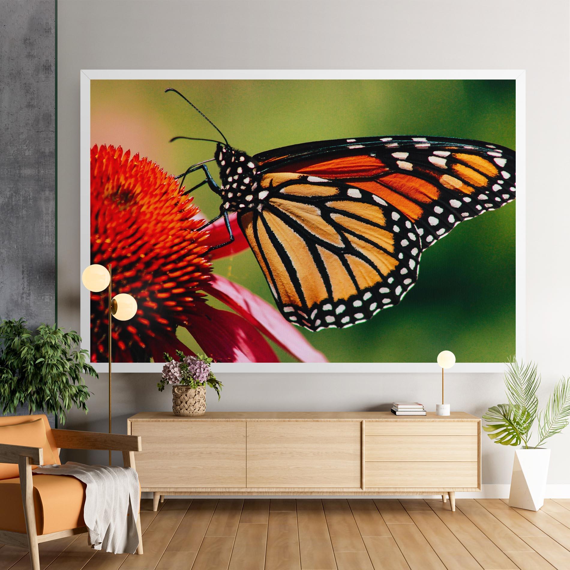 Leinwandbild Big Orange Butterfly mockup 9