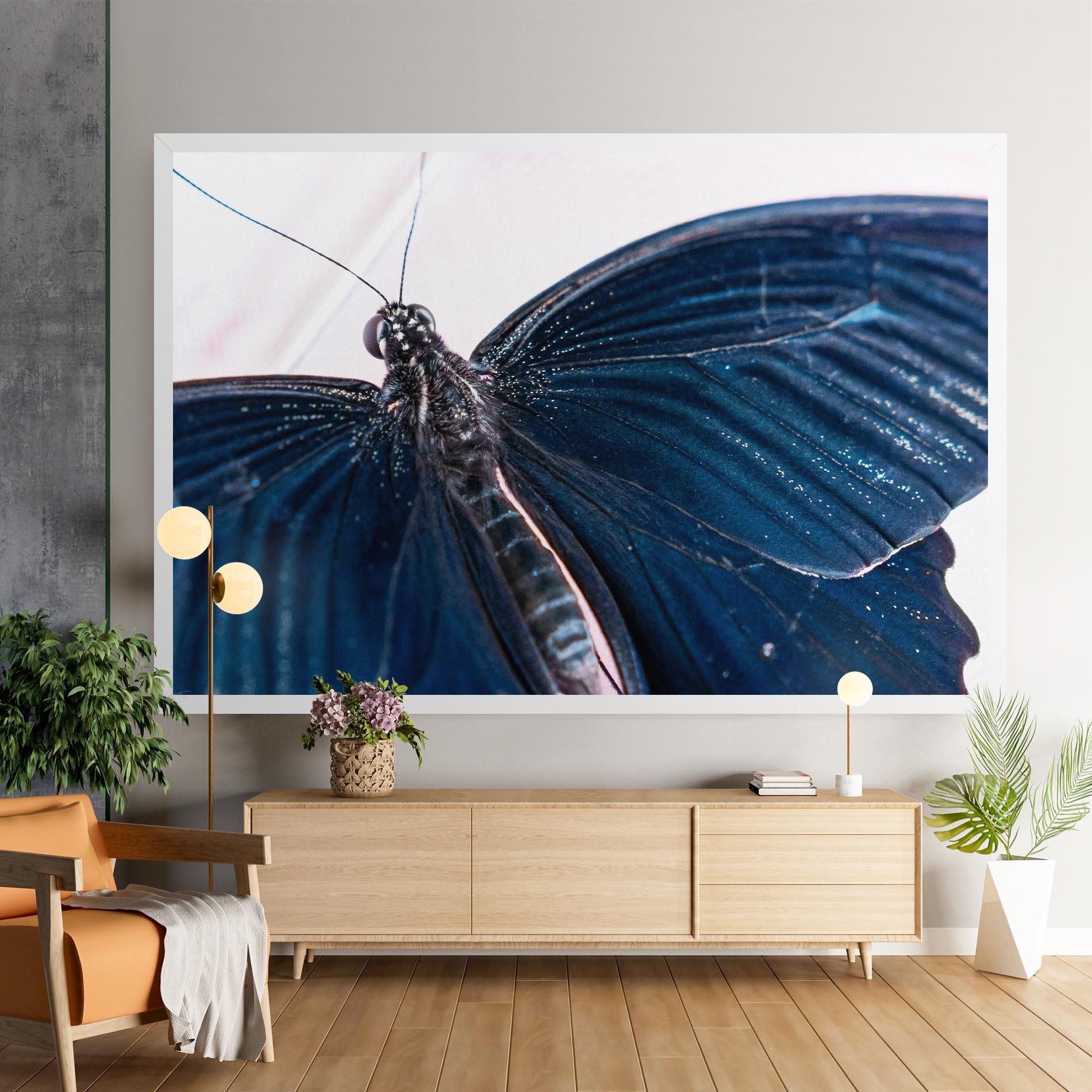 Leinwandbild Blue Butterfly mockup 9
