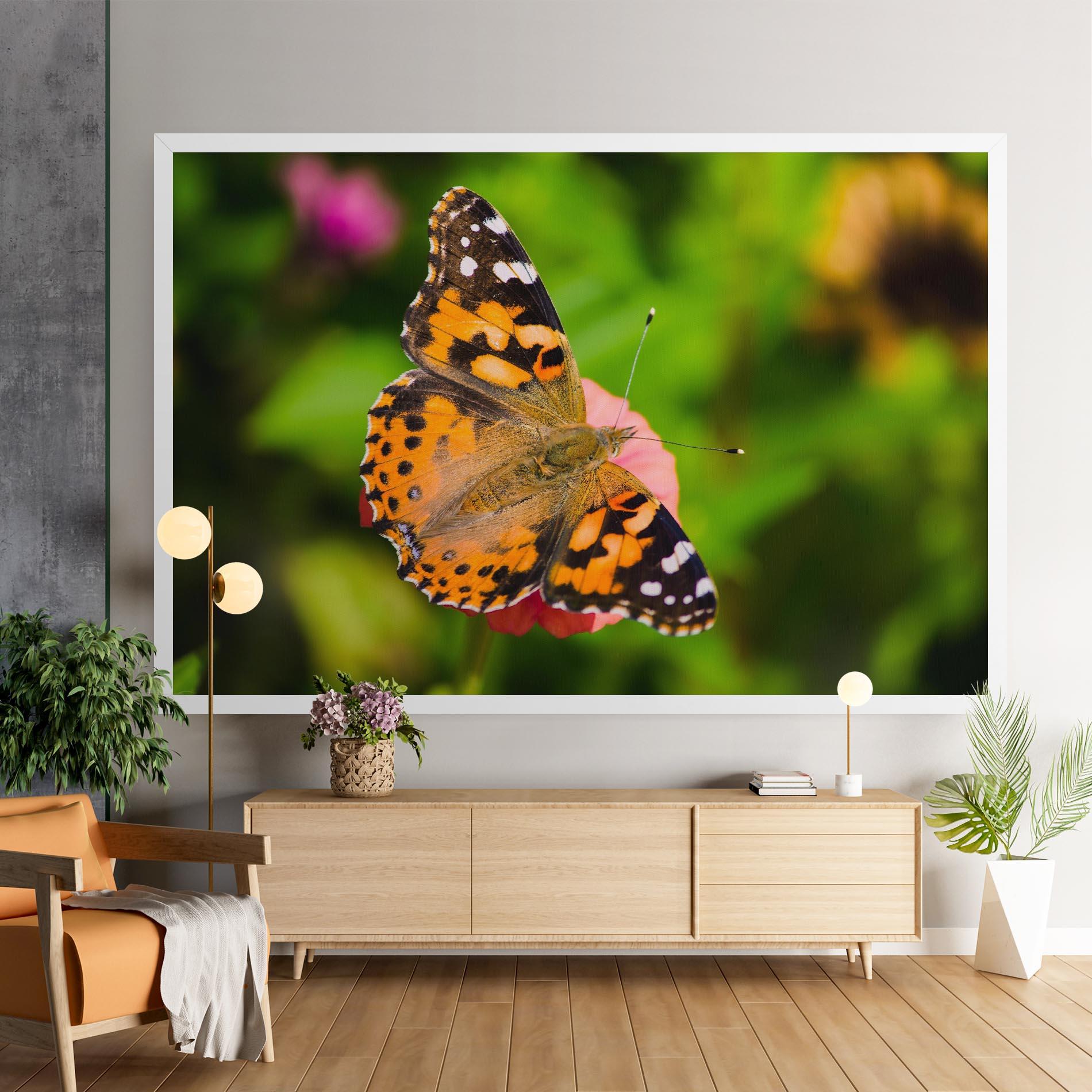 Leinwandbild Butterfly On Flower mockup 9