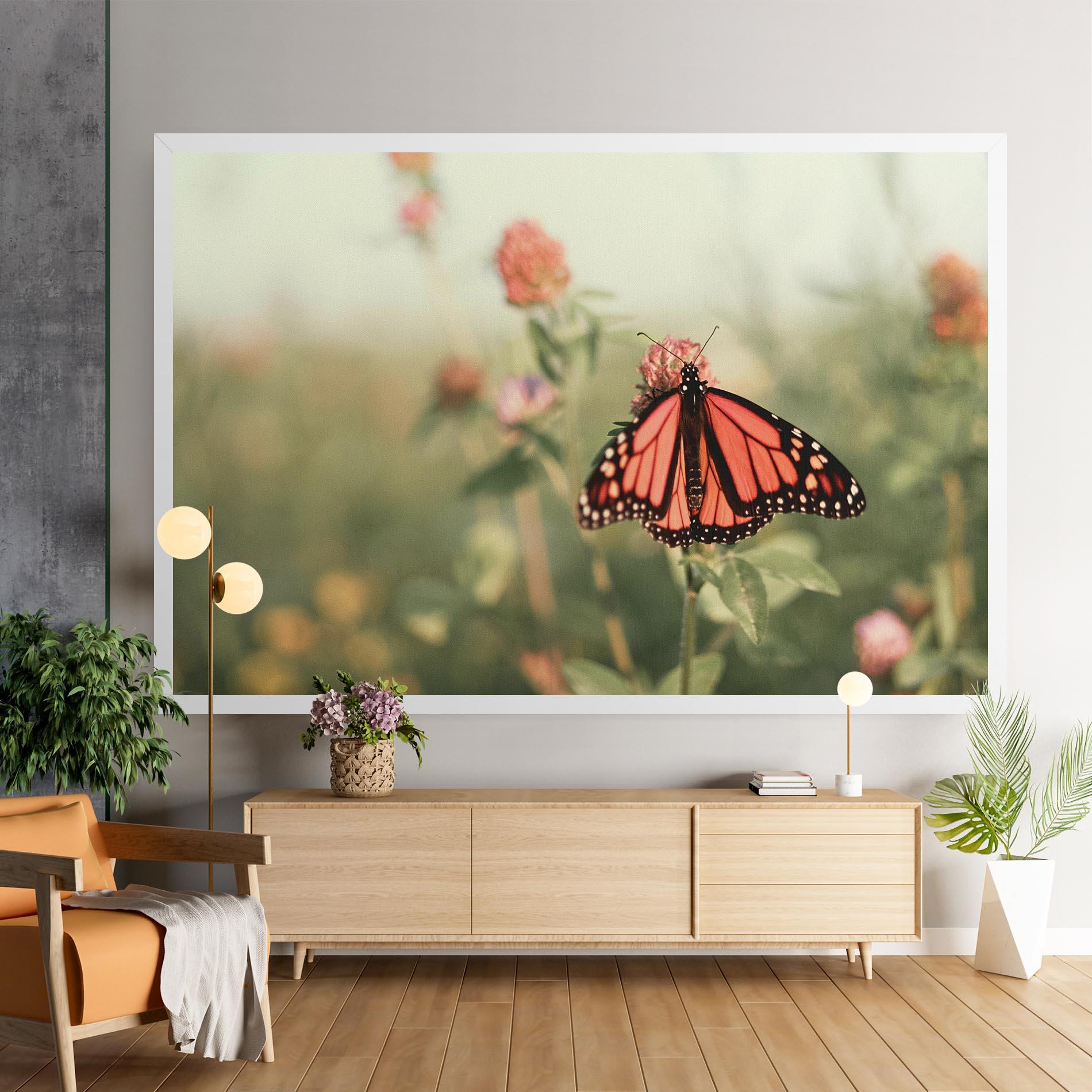 Leinwandbild Light Red Butterfly mockup 9