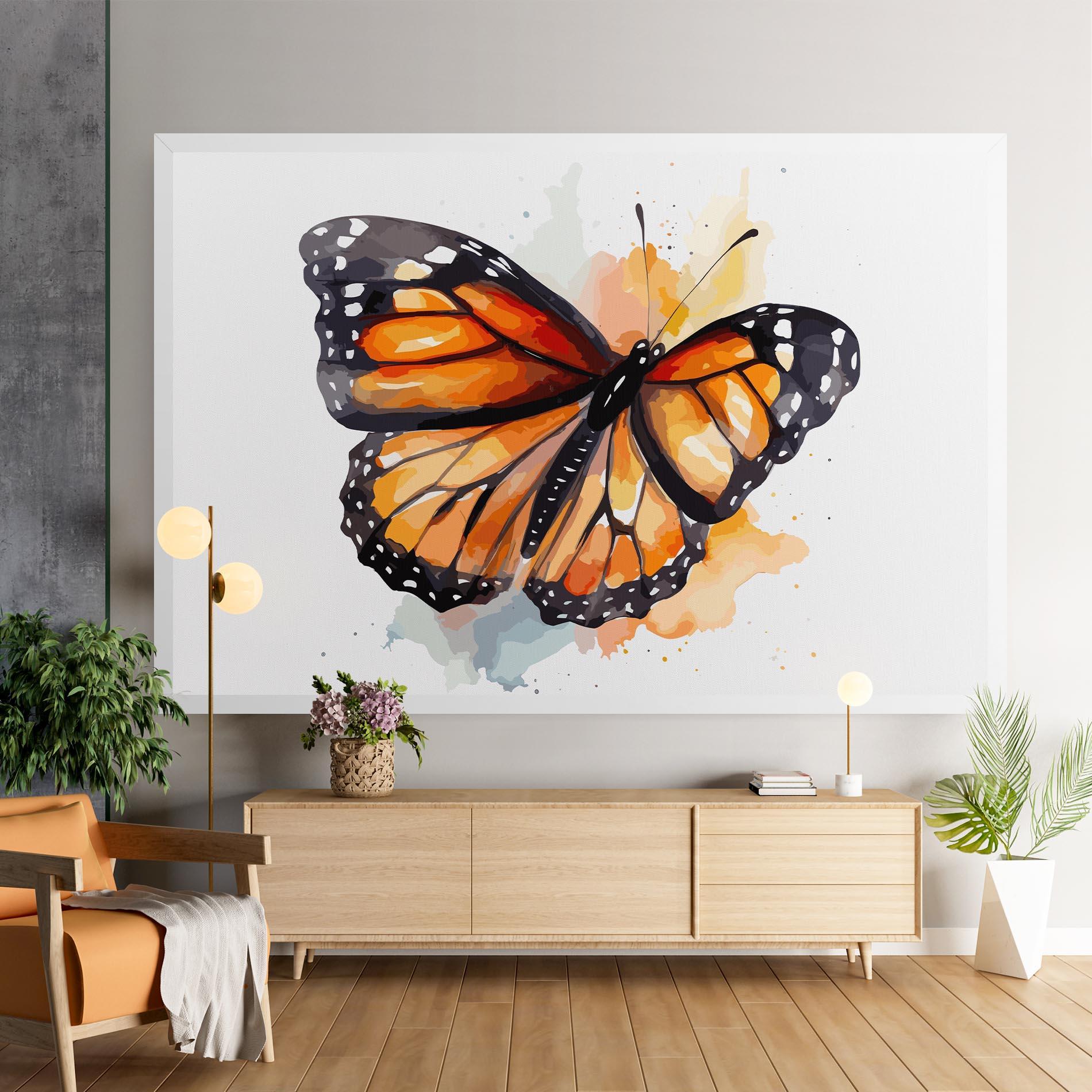 Leinwandbild Orange Butterfly mockup 9