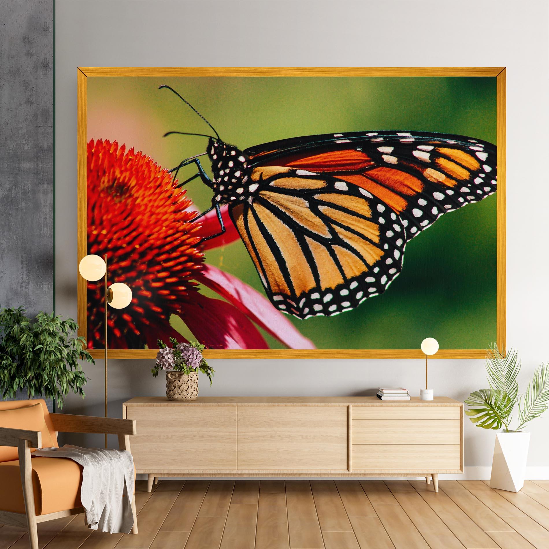 Leinwandbild Big Orange Butterfly mockup 9