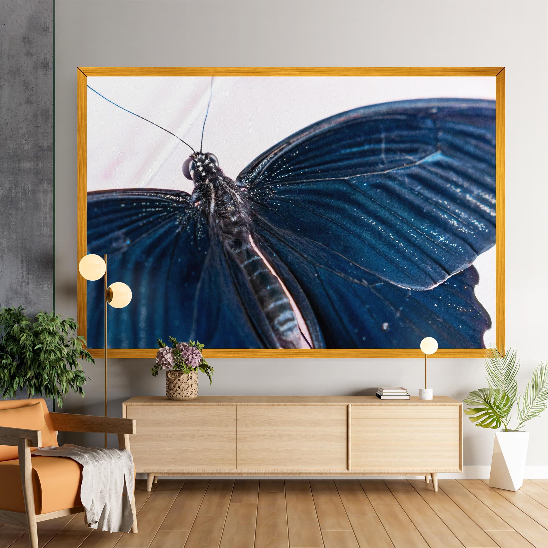Leinwandbild Blue Butterfly mockup 9