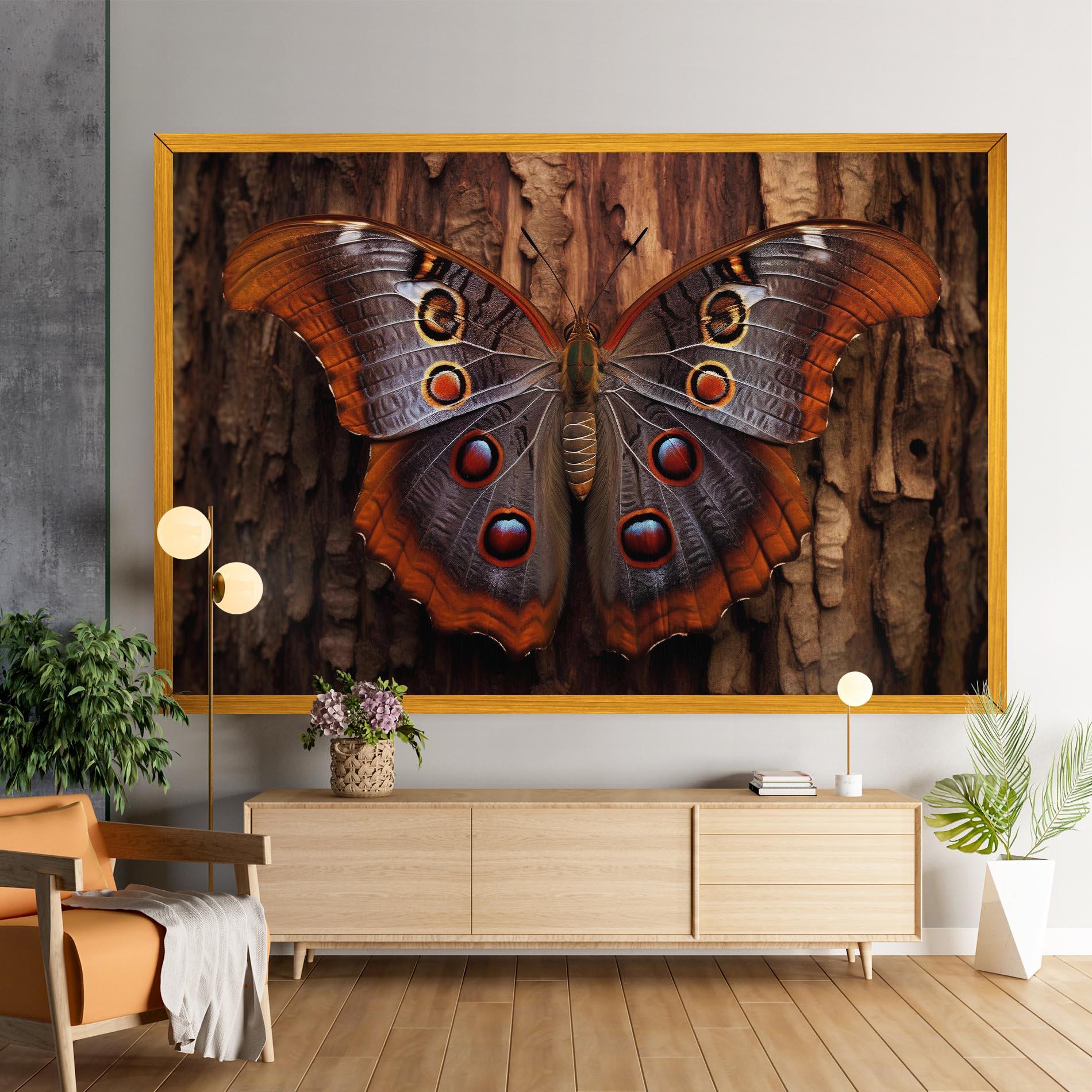 Leinwandbild Brown Eyes Butterfly mockup 9