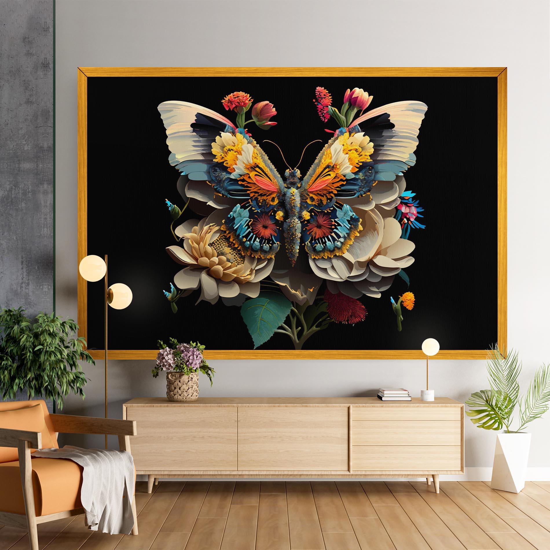 Leinwandbild Colorful Butterfly mockup 9