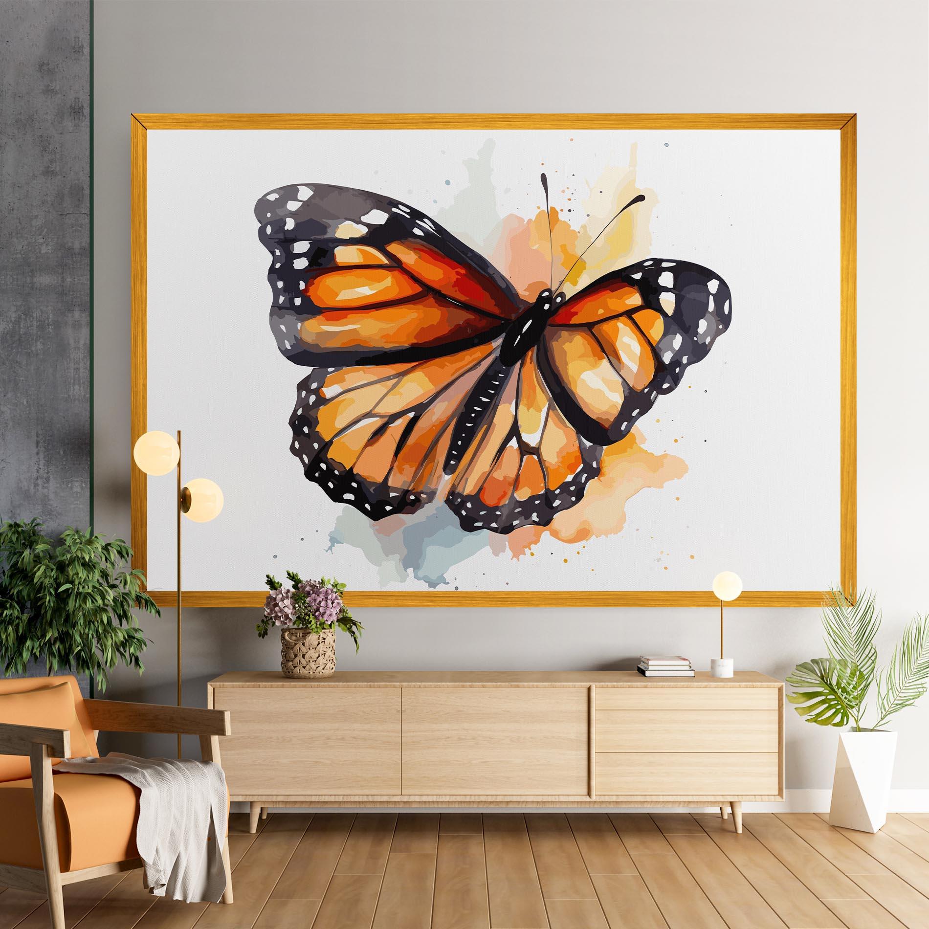 Leinwandbild Orange Butterfly mockup 9