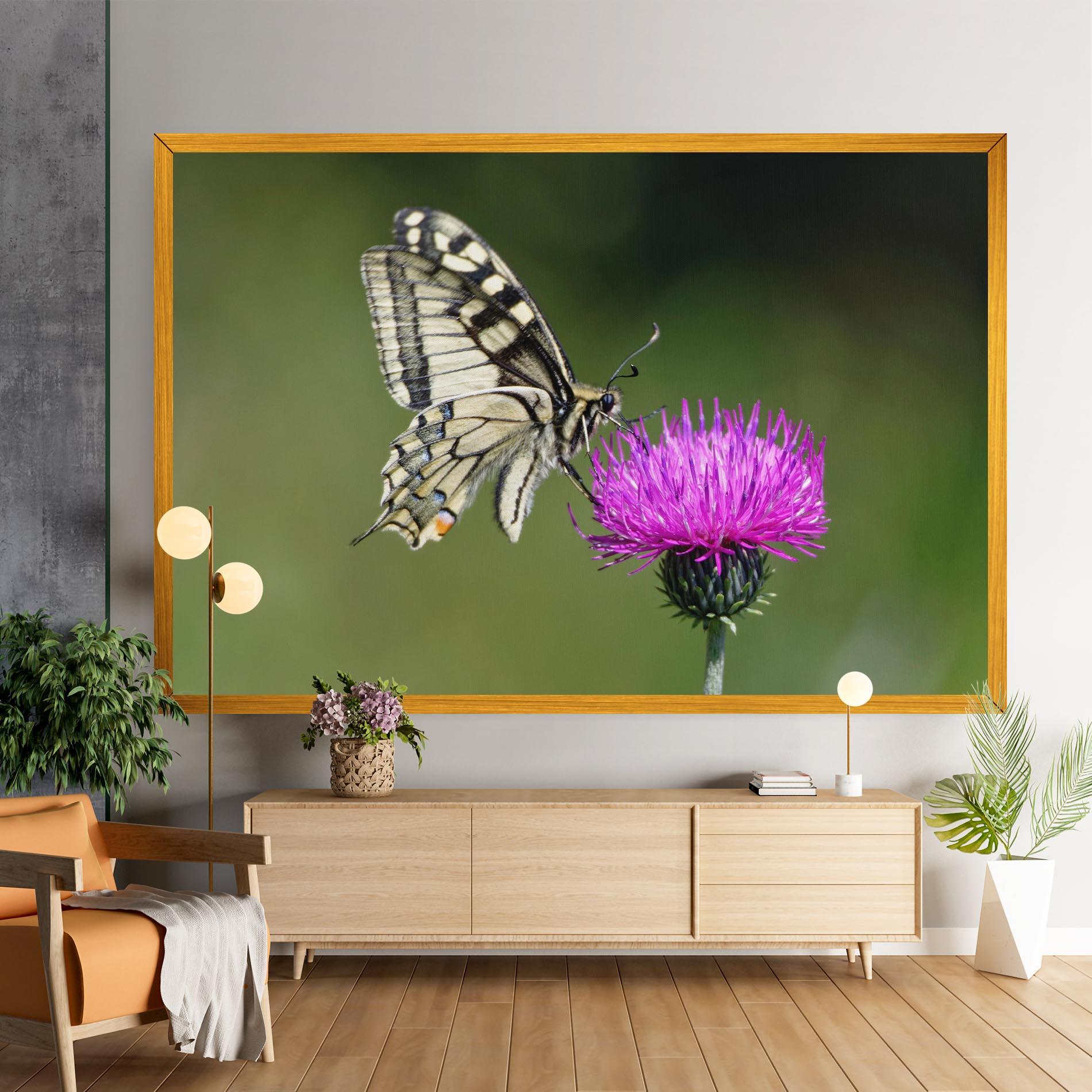 Leinwandbild White Butterfly Pollen mockup 9
