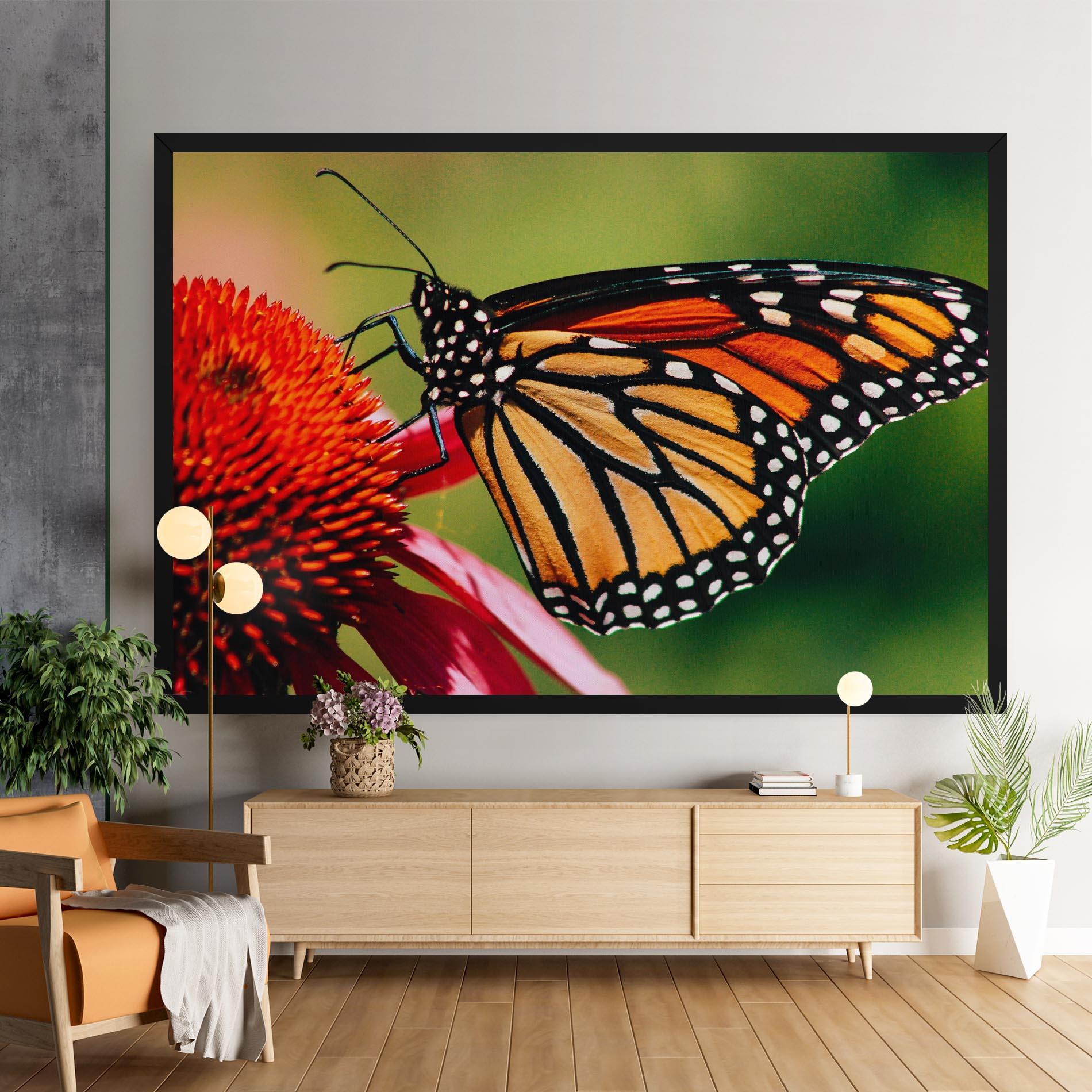 Leinwandbild Big Orange Butterfly mockup 9