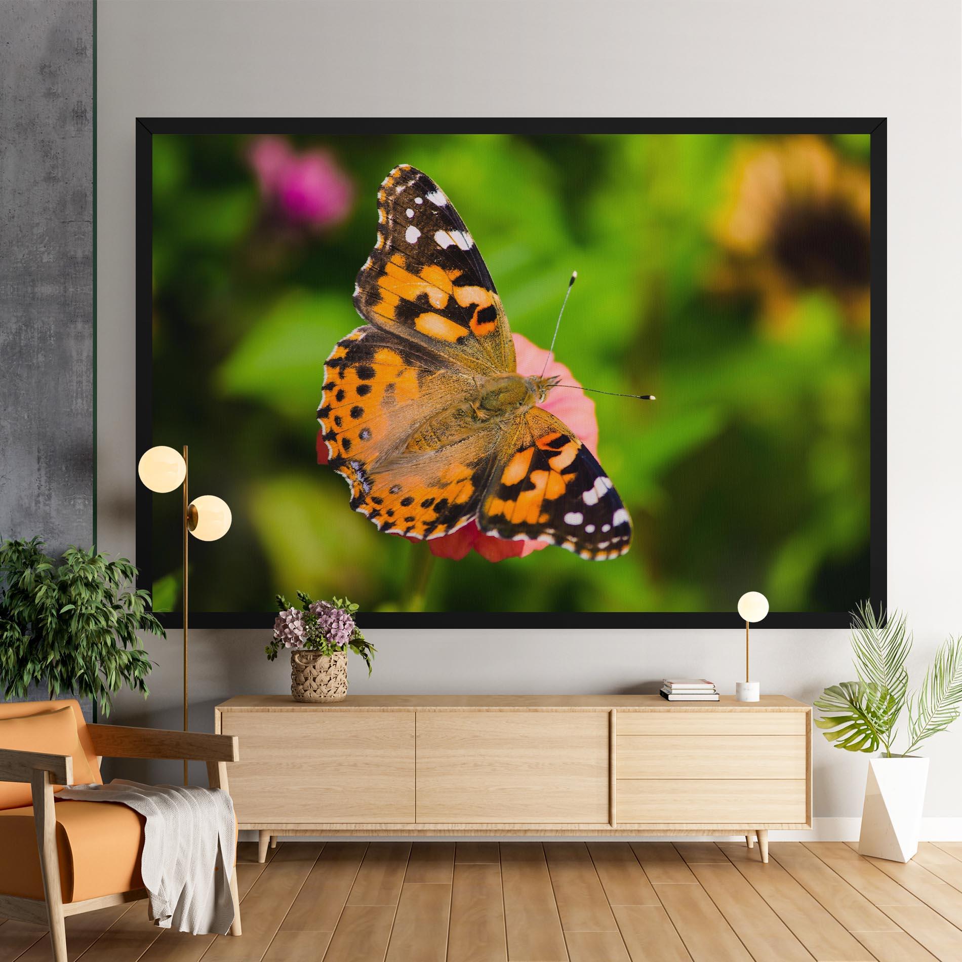 Leinwandbild Butterfly On Flower mockup 9