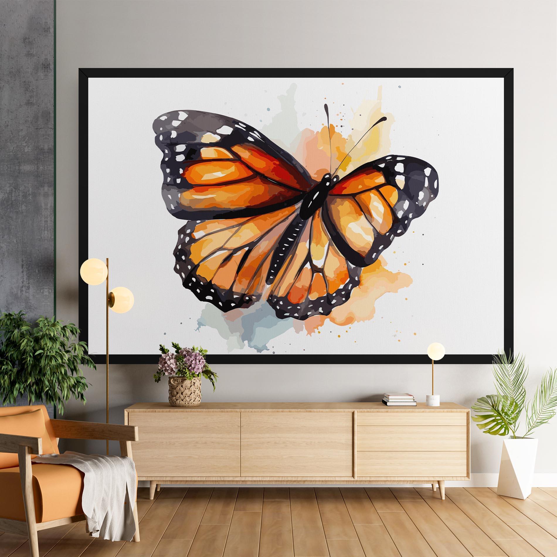 Leinwandbild Orange Butterfly mockup 9