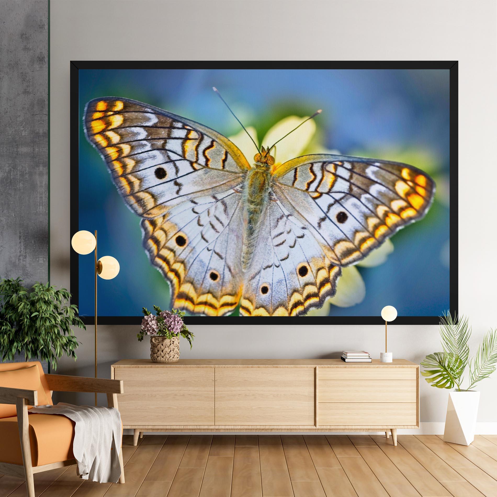 Leinwandbild Yellow Grey Butterfly mockup 9
