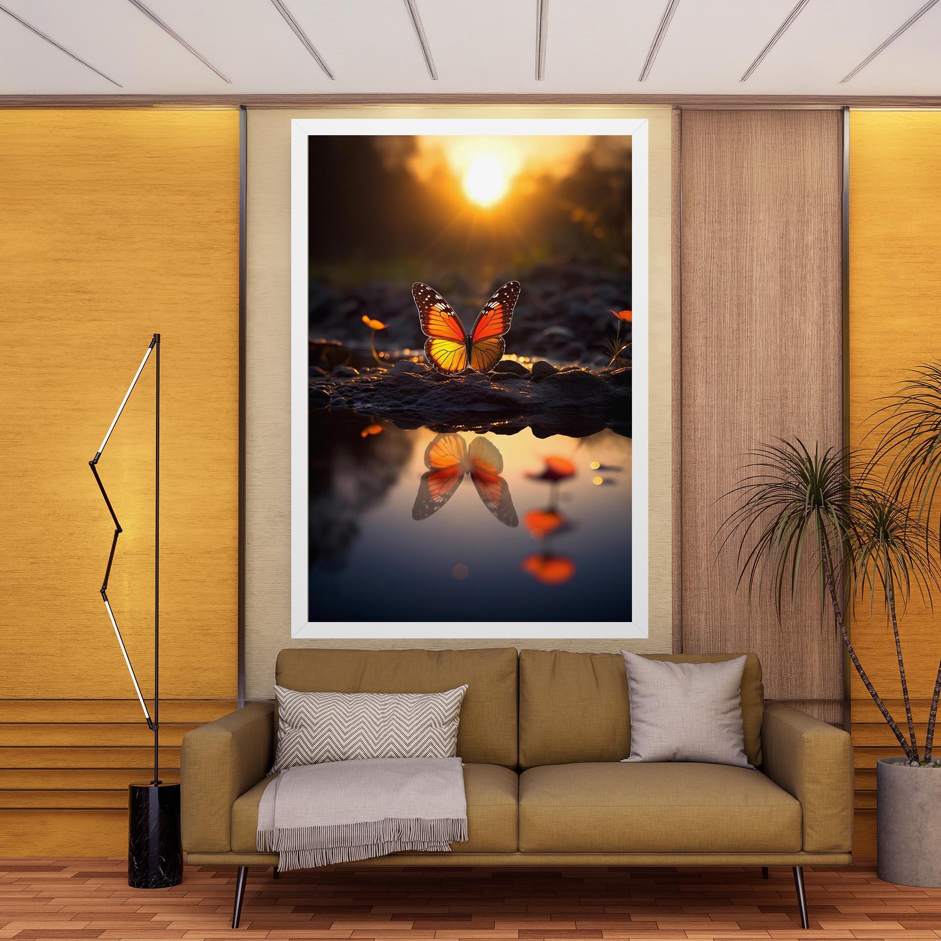 Leinwandbild Sun Water Butterfly mockup 9