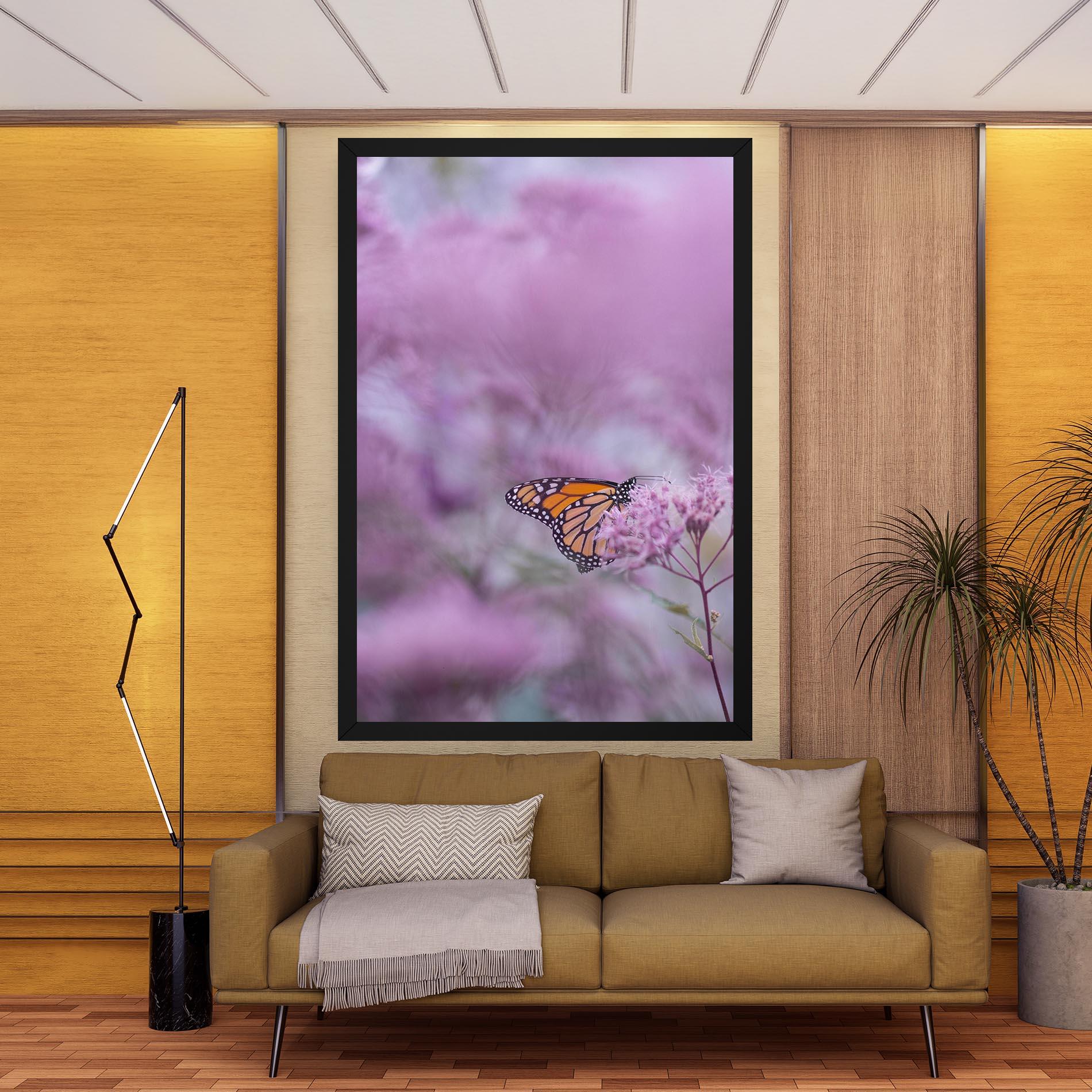 Leinwandbild Purple Flower Butterfly mockup 9