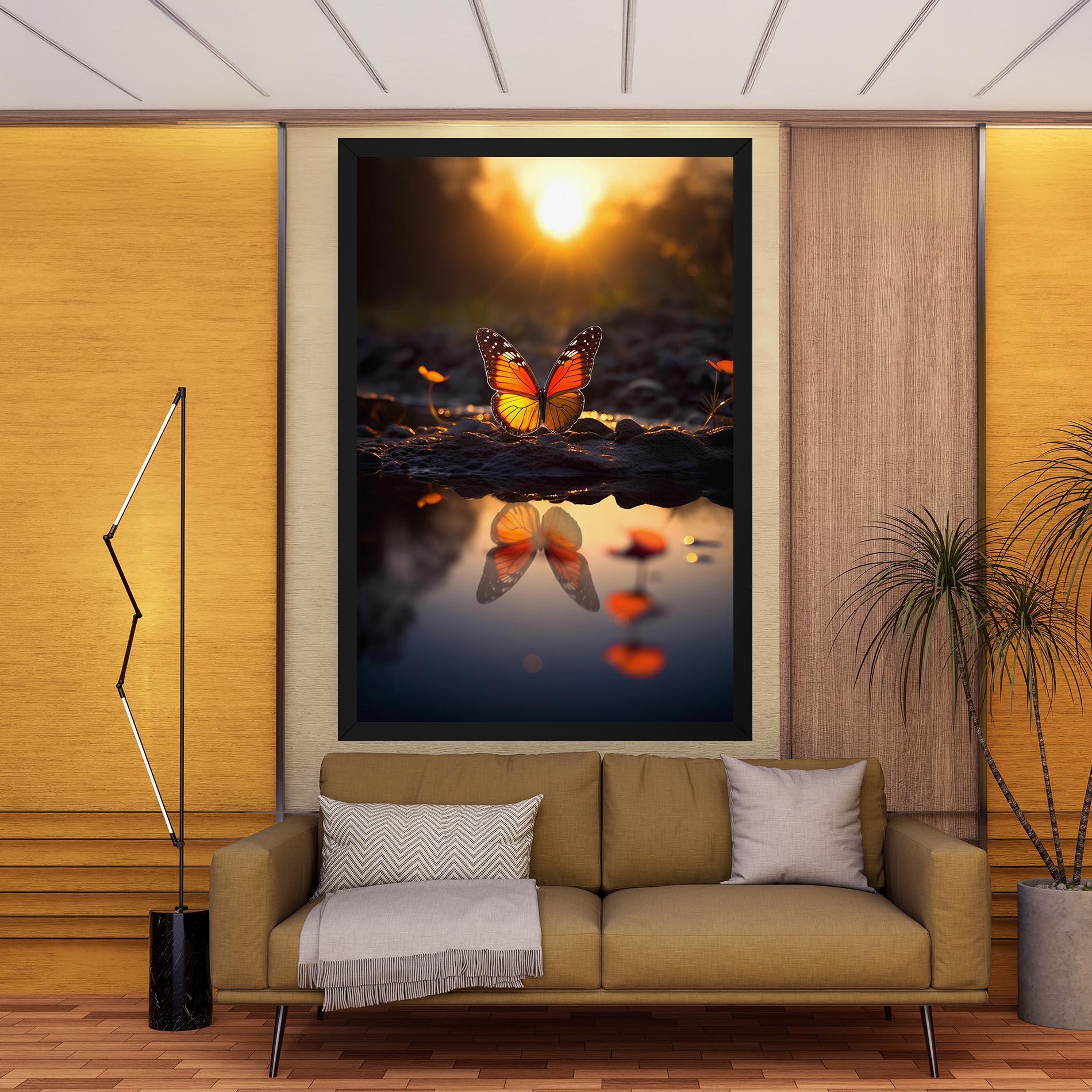 Leinwandbild Sun Water Butterfly mockup 9