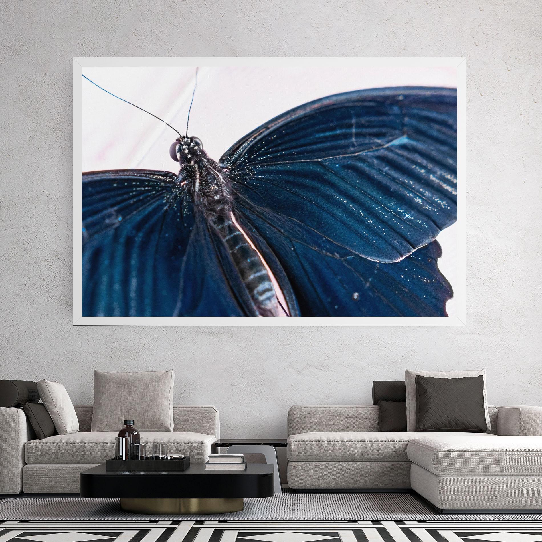 Leinwandbild Blue Butterfly mockup 2