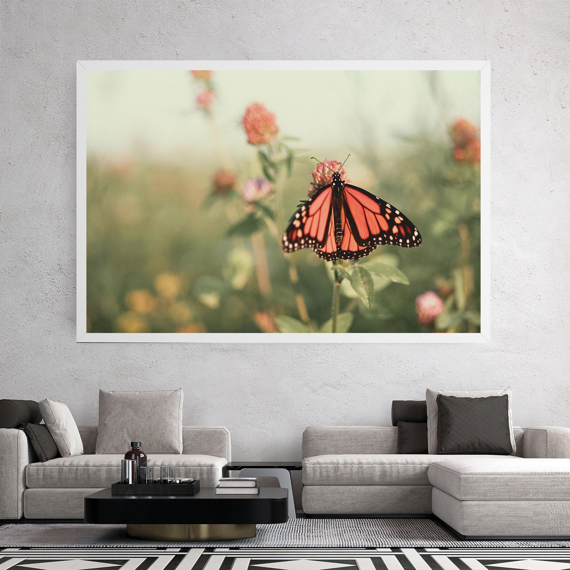 Leinwandbild Light Red Butterfly mockup 2