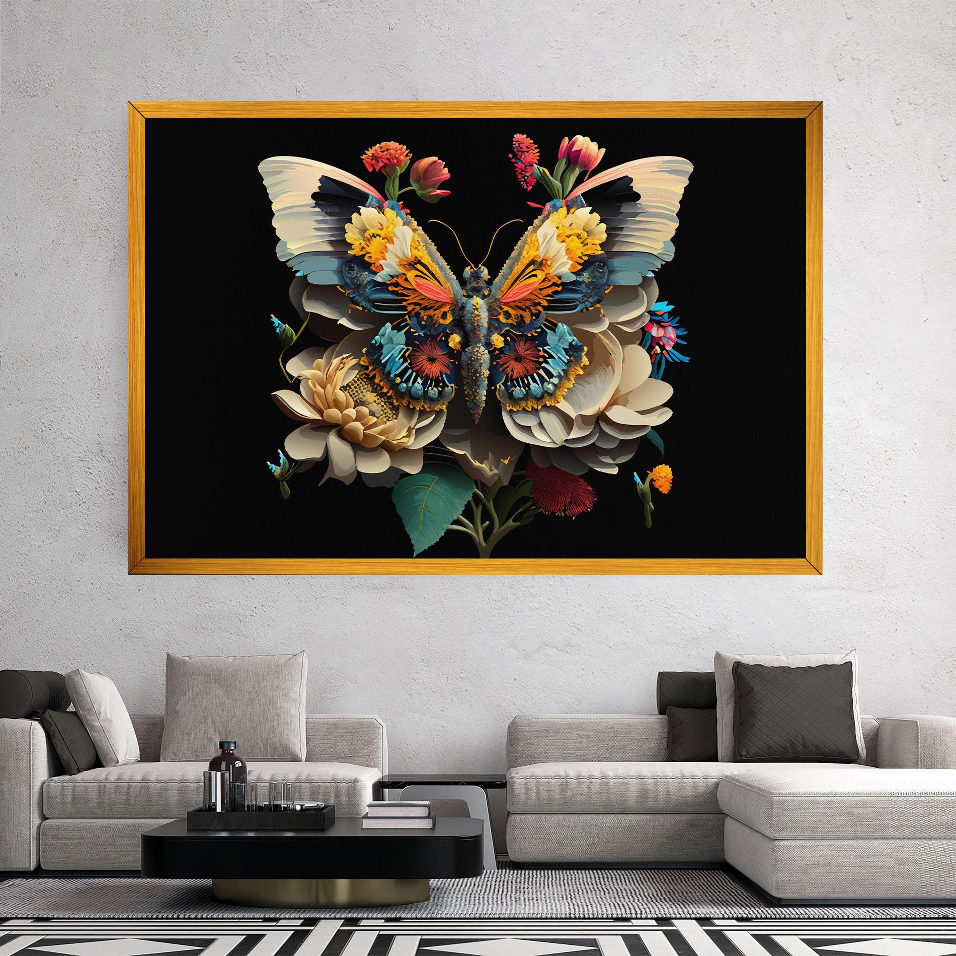 Leinwandbild Colorful Butterfly mockup 2