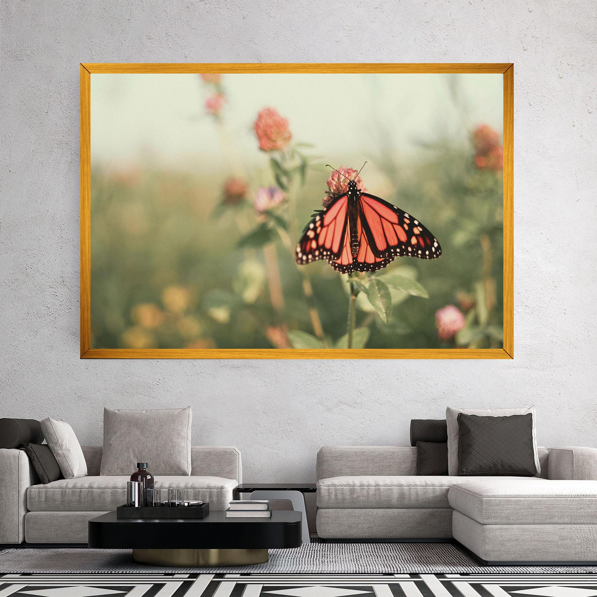 Leinwandbild Light Red Butterfly mockup 2
