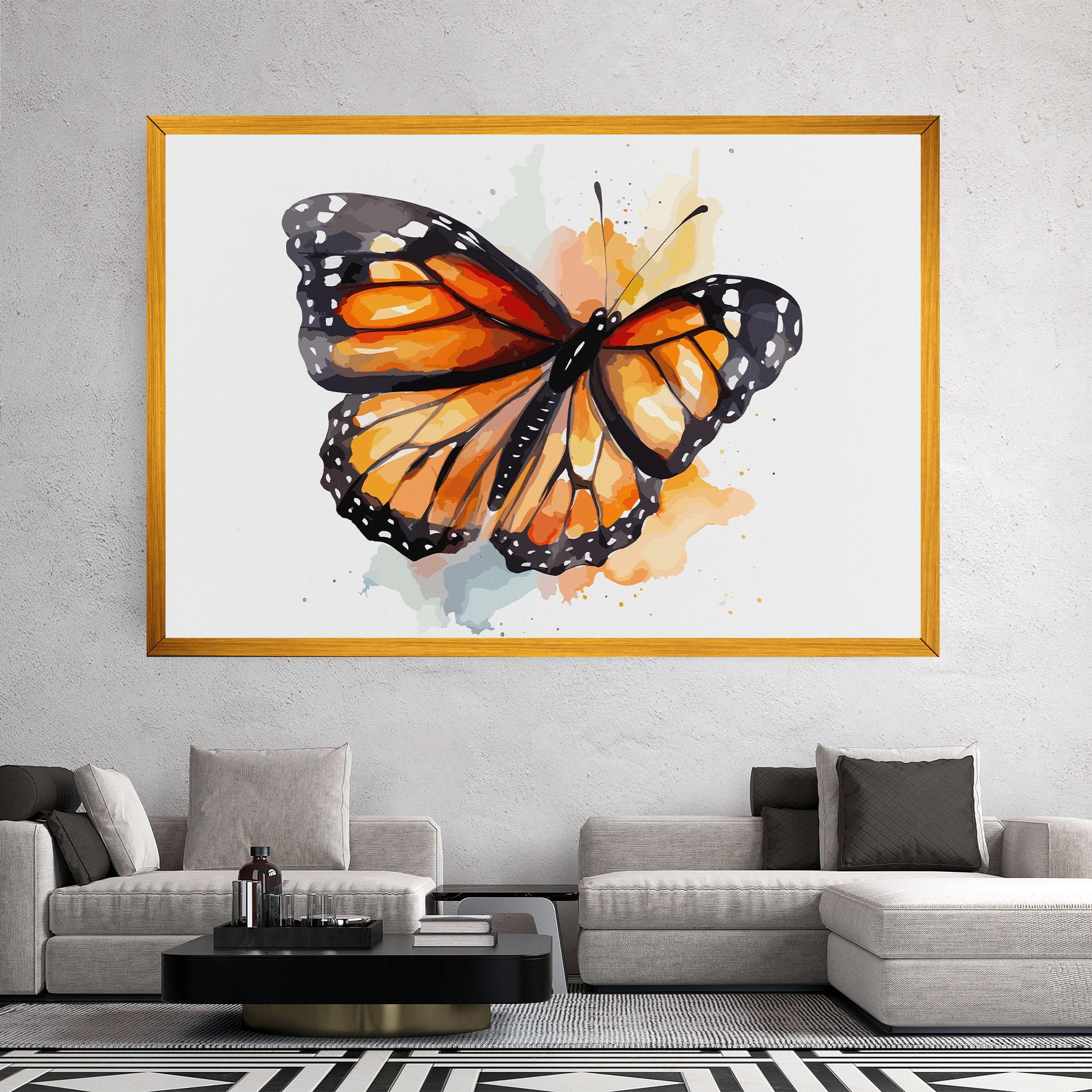 Leinwandbild Orange Butterfly mockup 2
