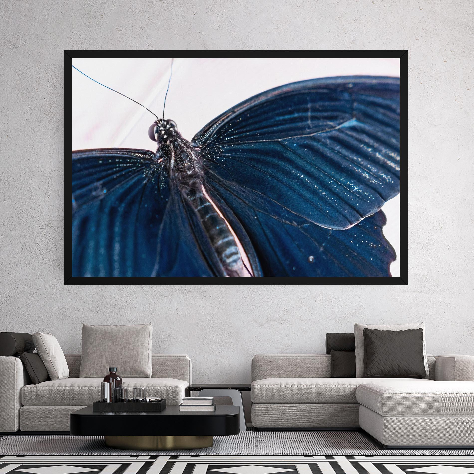 Leinwandbild Blue Butterfly mockup 2