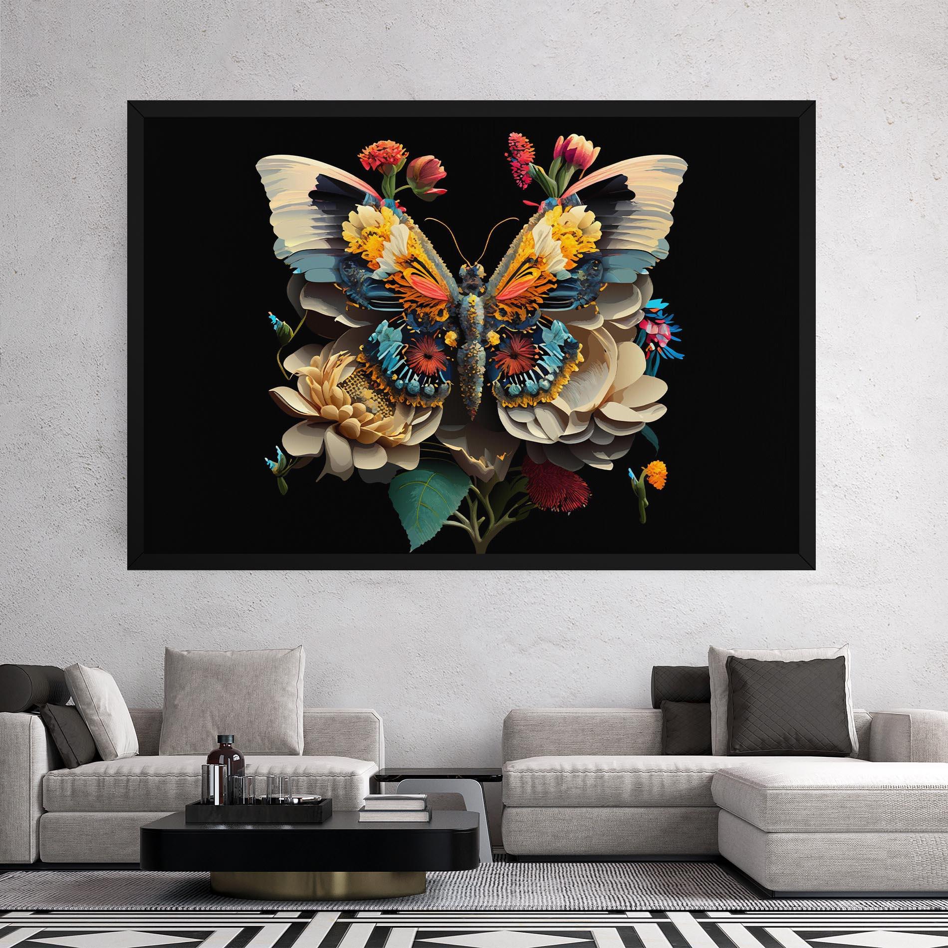 Leinwandbild Colorful Butterfly mockup 2
