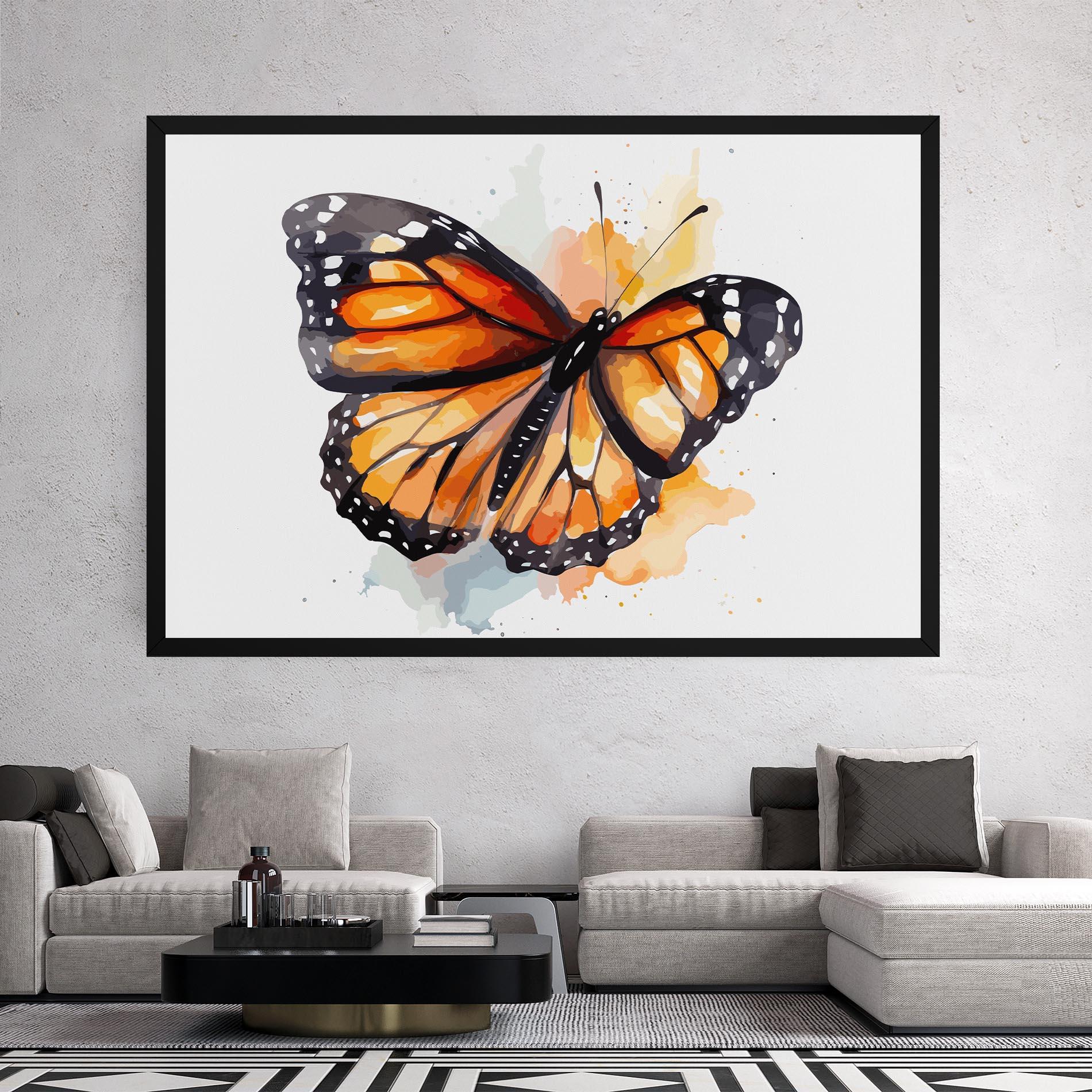 Leinwandbild Orange Butterfly mockup 2