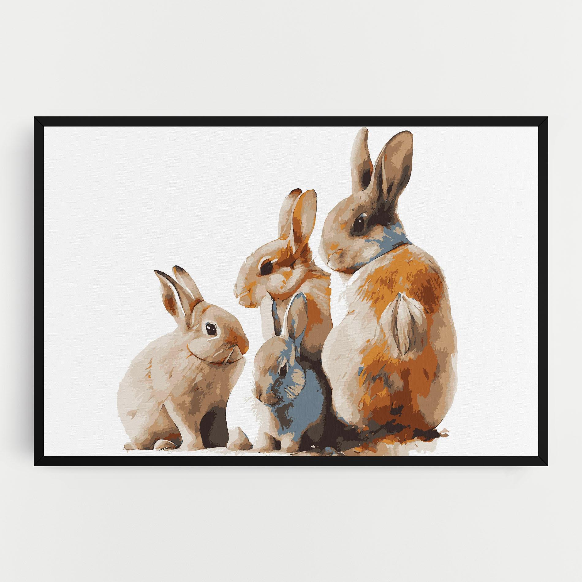 Leinwandbild Bunny Family mockup 0