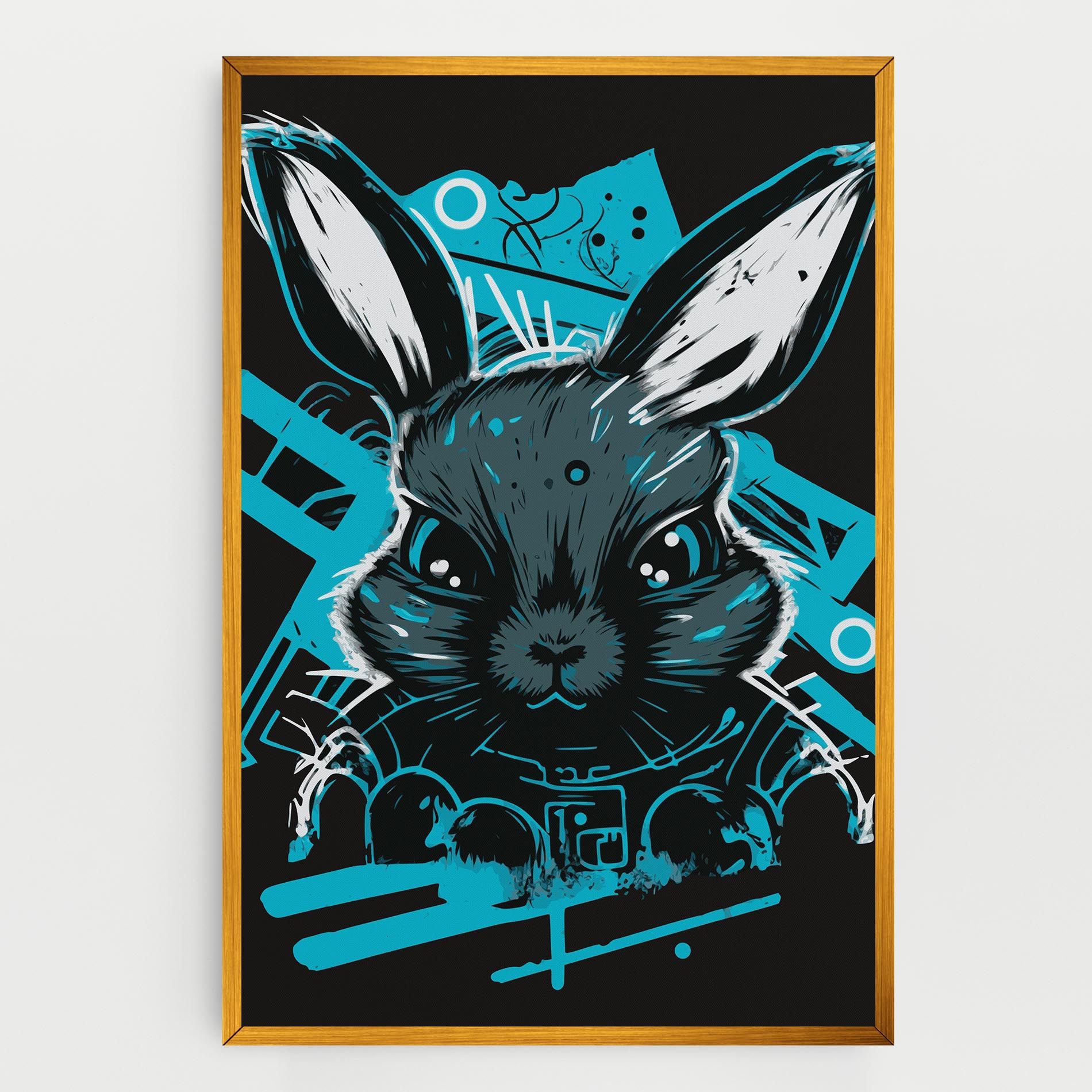 Grey Blue Bunny mockup 0