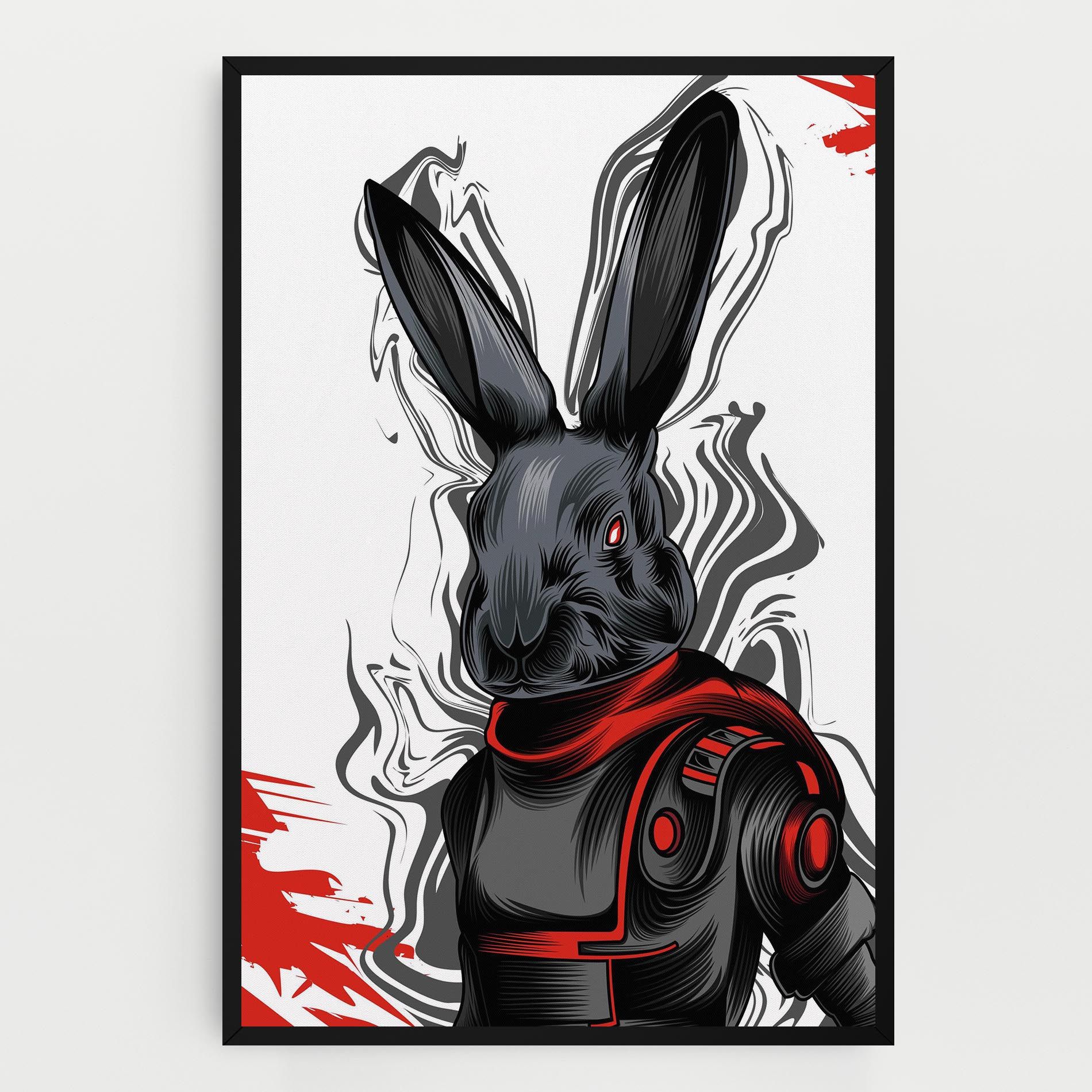 Cyborg Red Bunny mockup 0