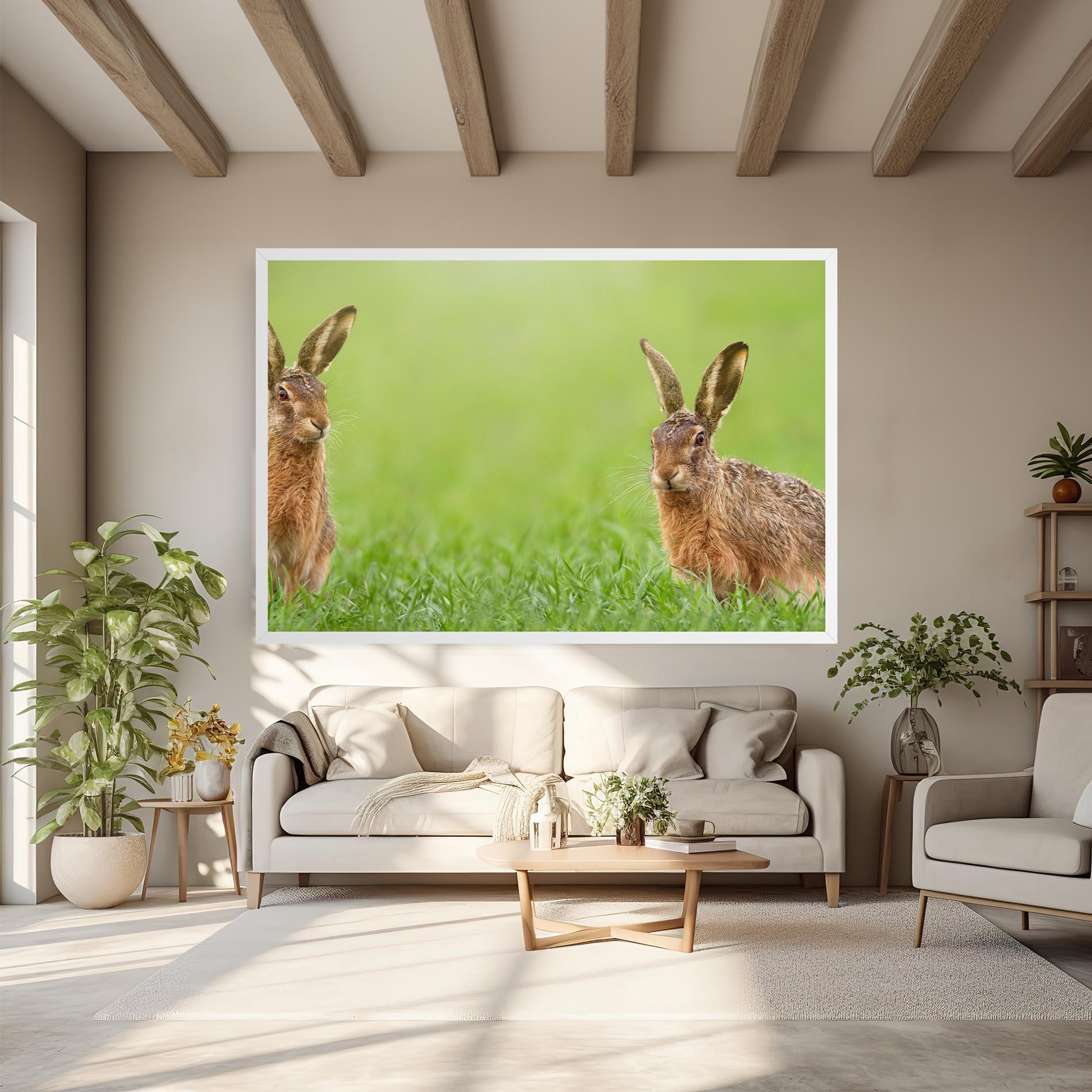 Leinwandbild Brown Hares mockup 6