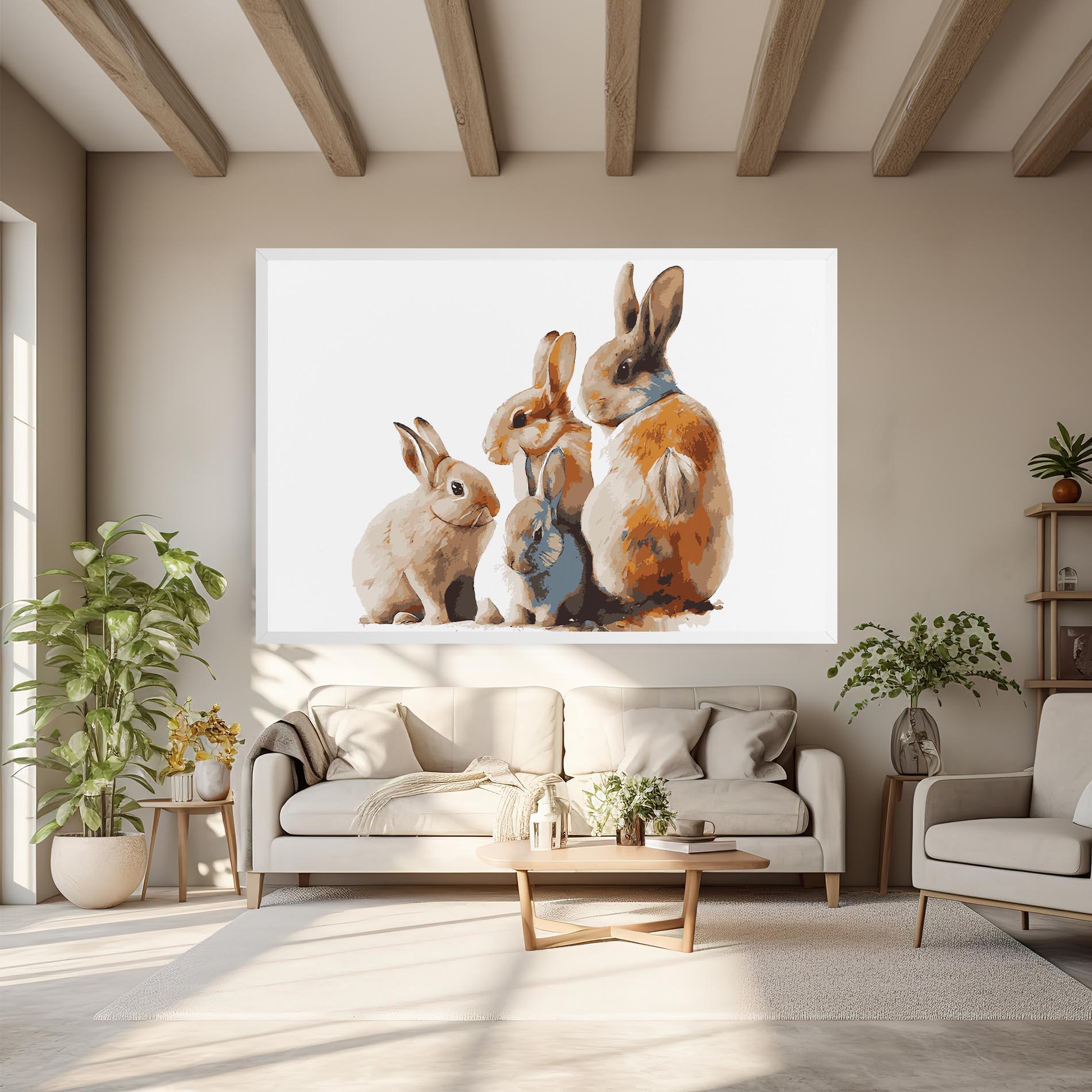 Leinwandbild Bunny Family mockup 6