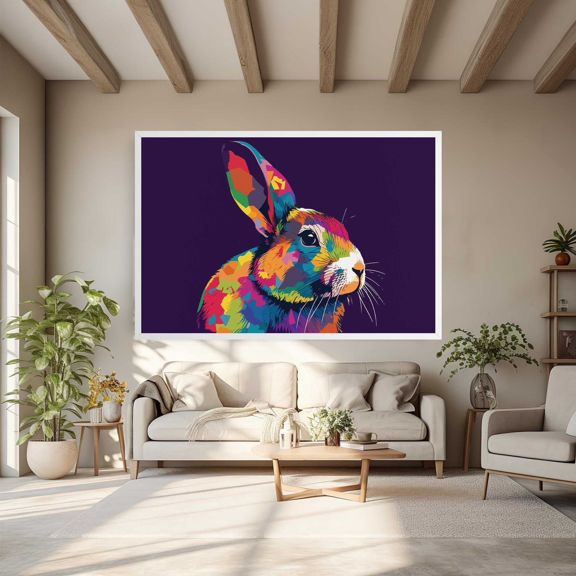 Leinwandbild Bunny On Purple mockup 6