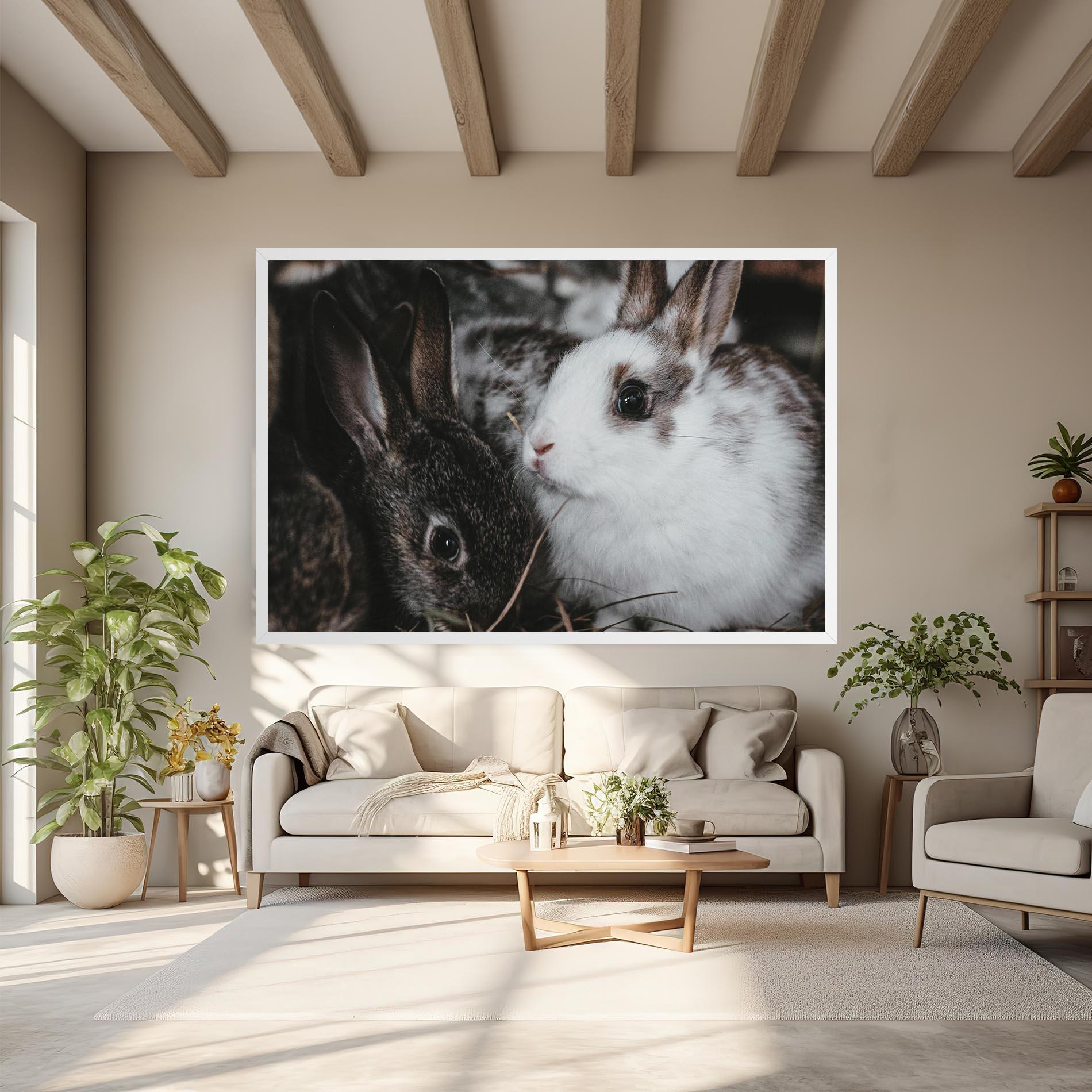 Leinwandbild Cute Small Rabbit mockup 6