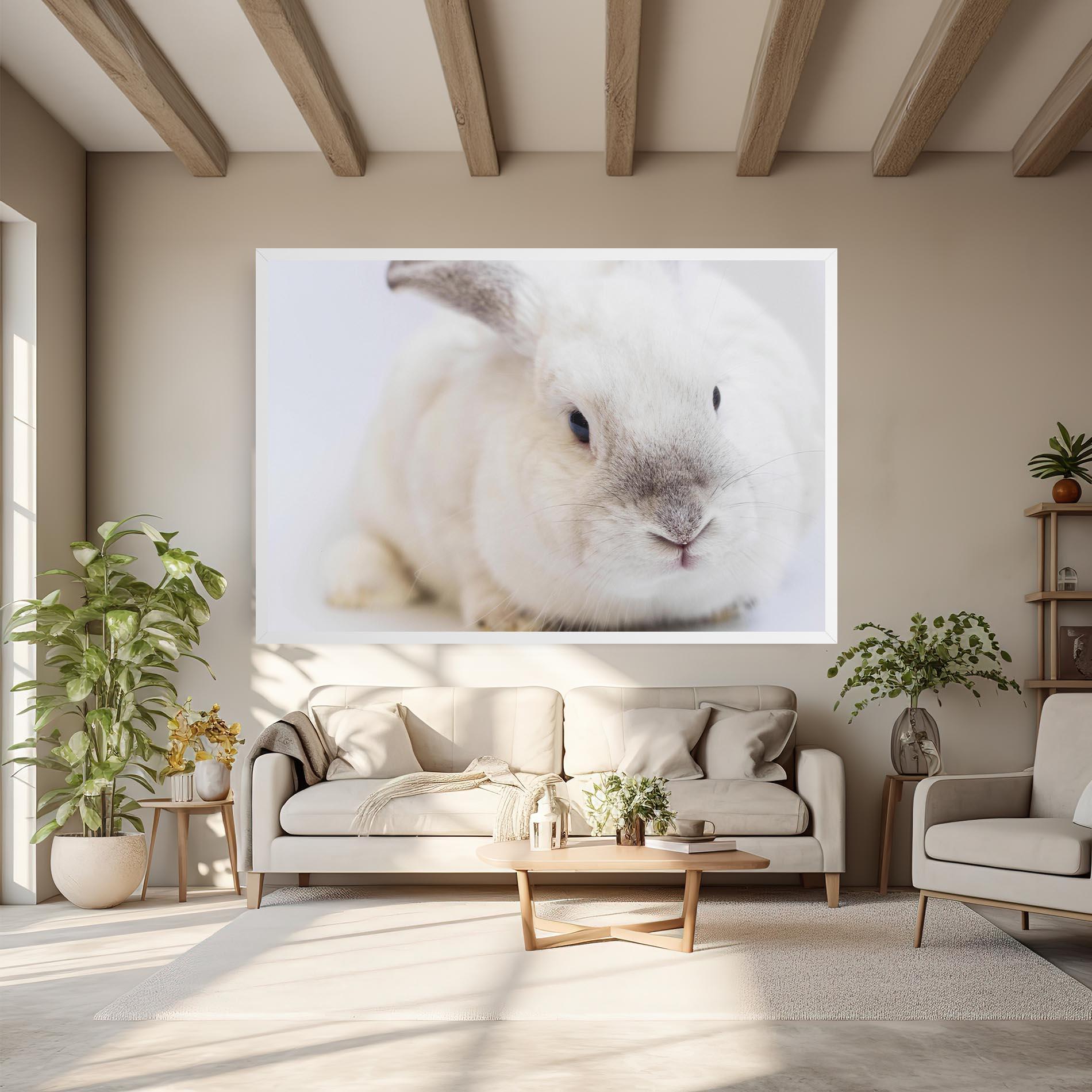 Leinwandbild Light Grey Bunny mockup 6