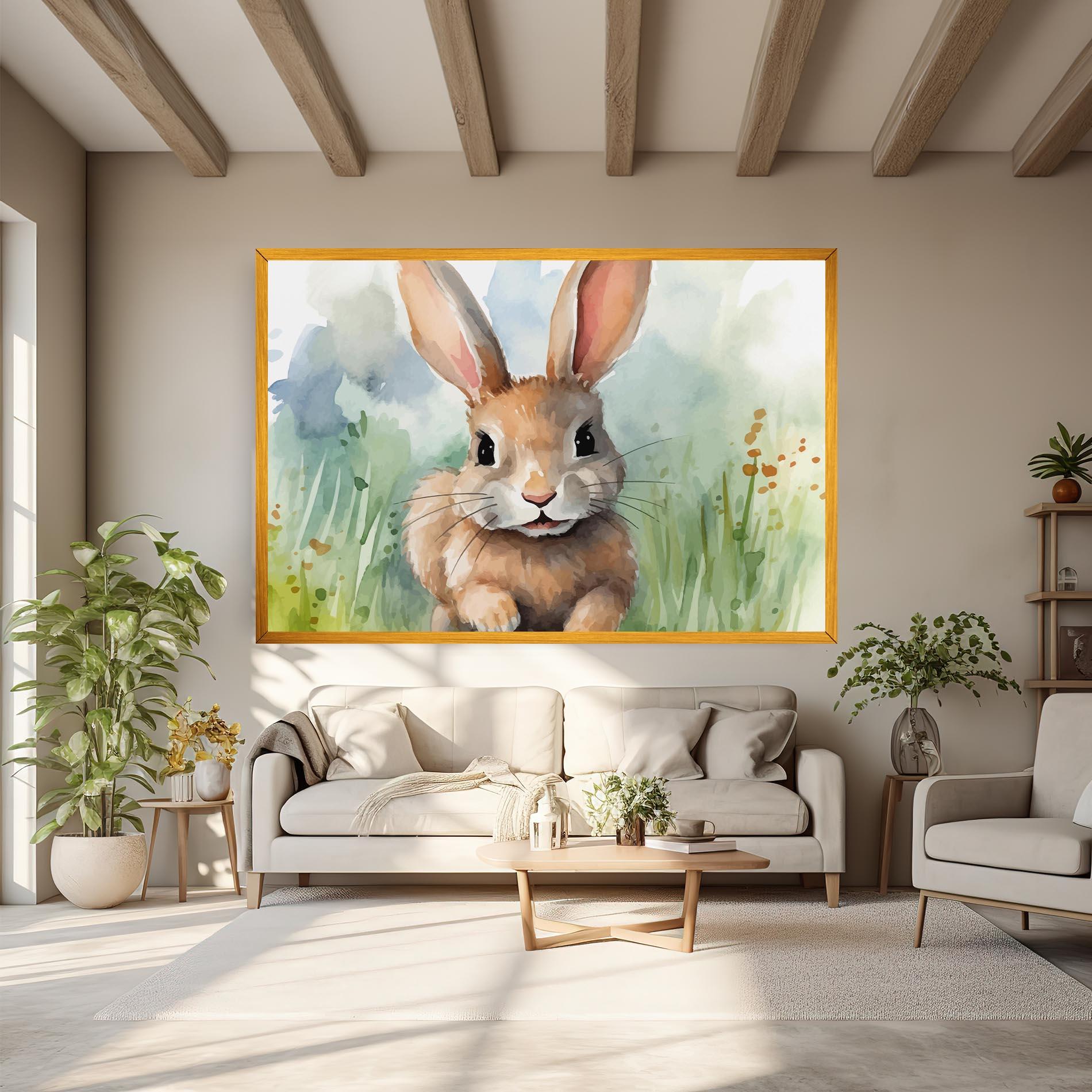 Leinwandbild Brown Cream Bunny mockup 6