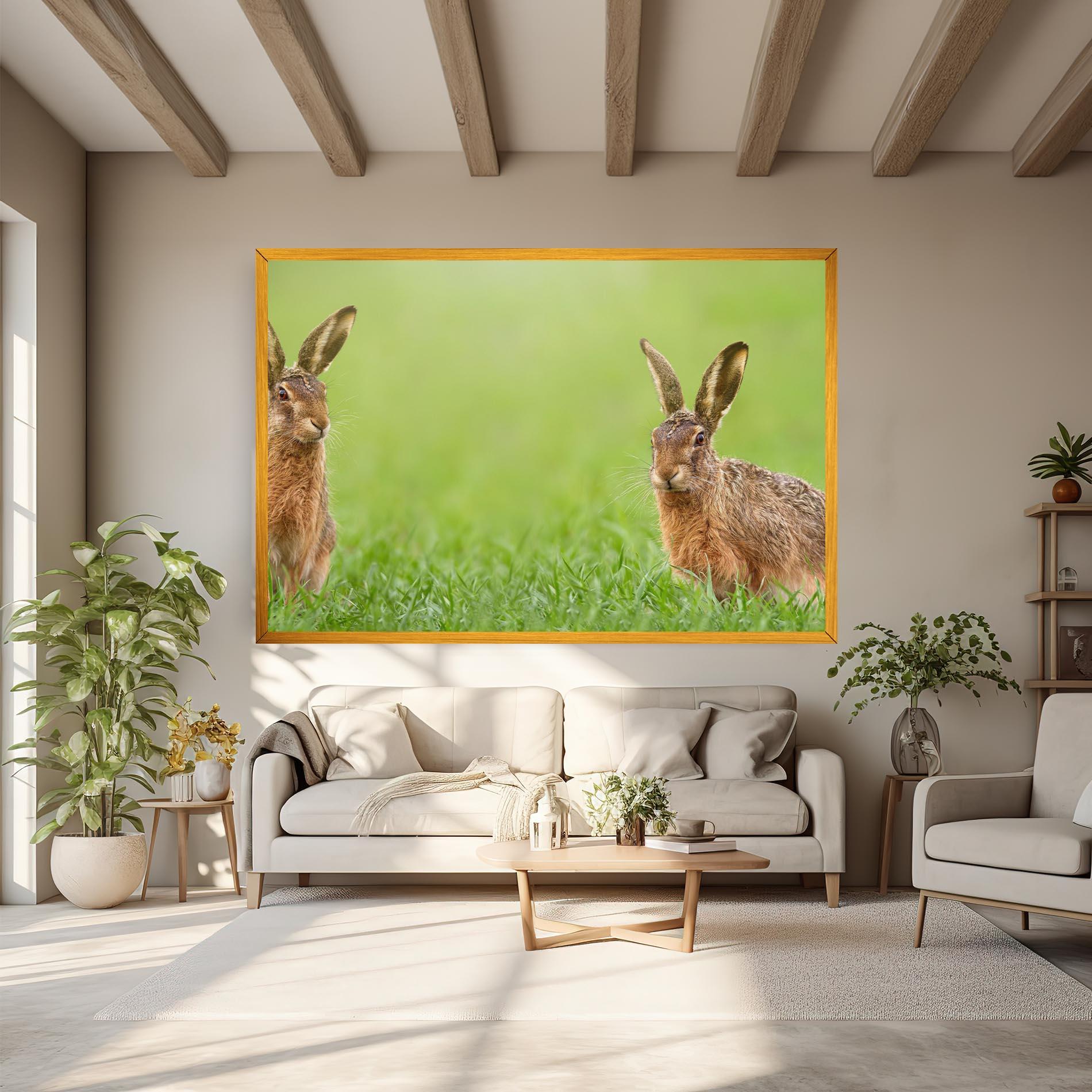 Leinwandbild Brown Hares mockup 6