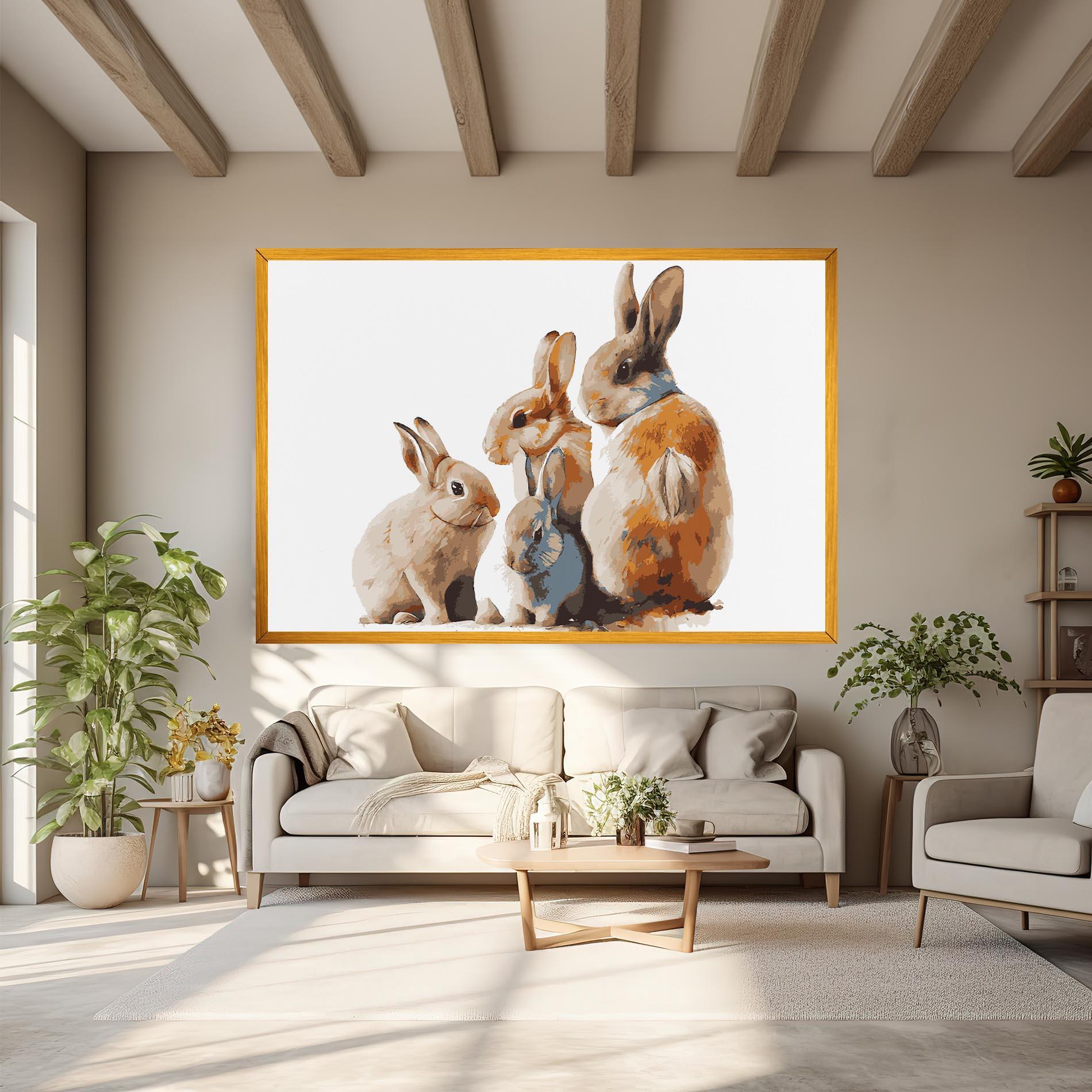 Leinwandbild Bunny Family mockup 6