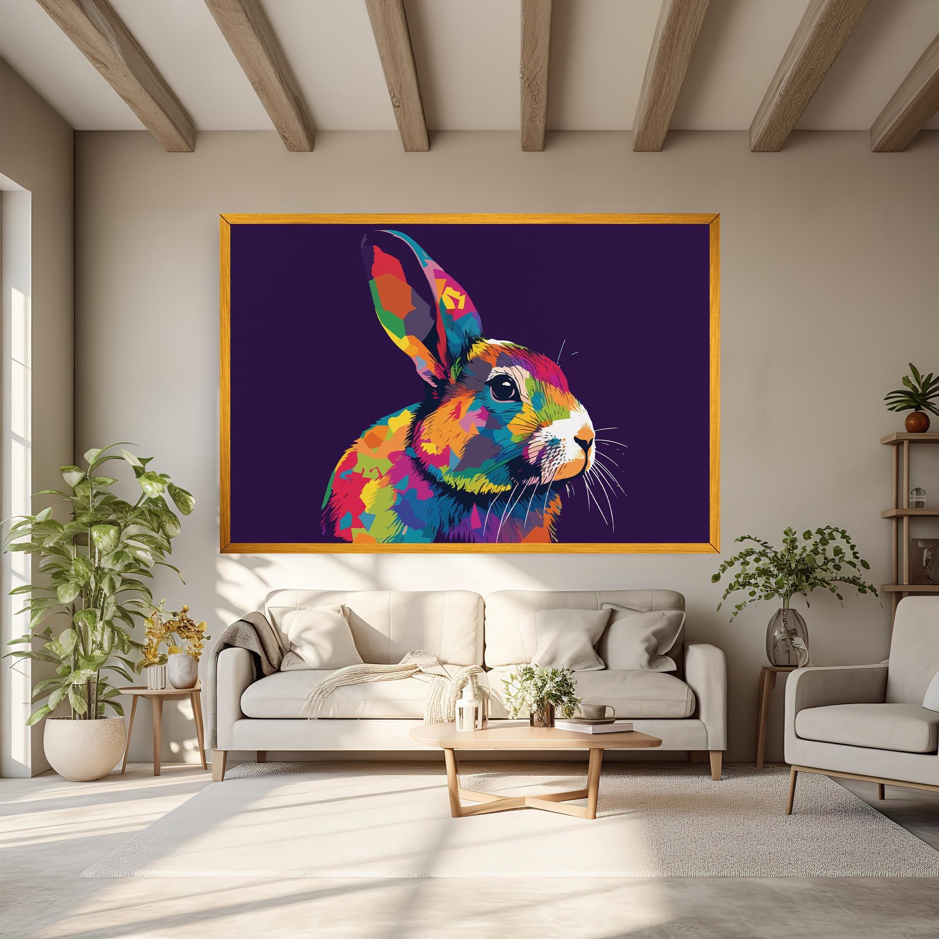 Leinwandbild Bunny On Purple mockup 6