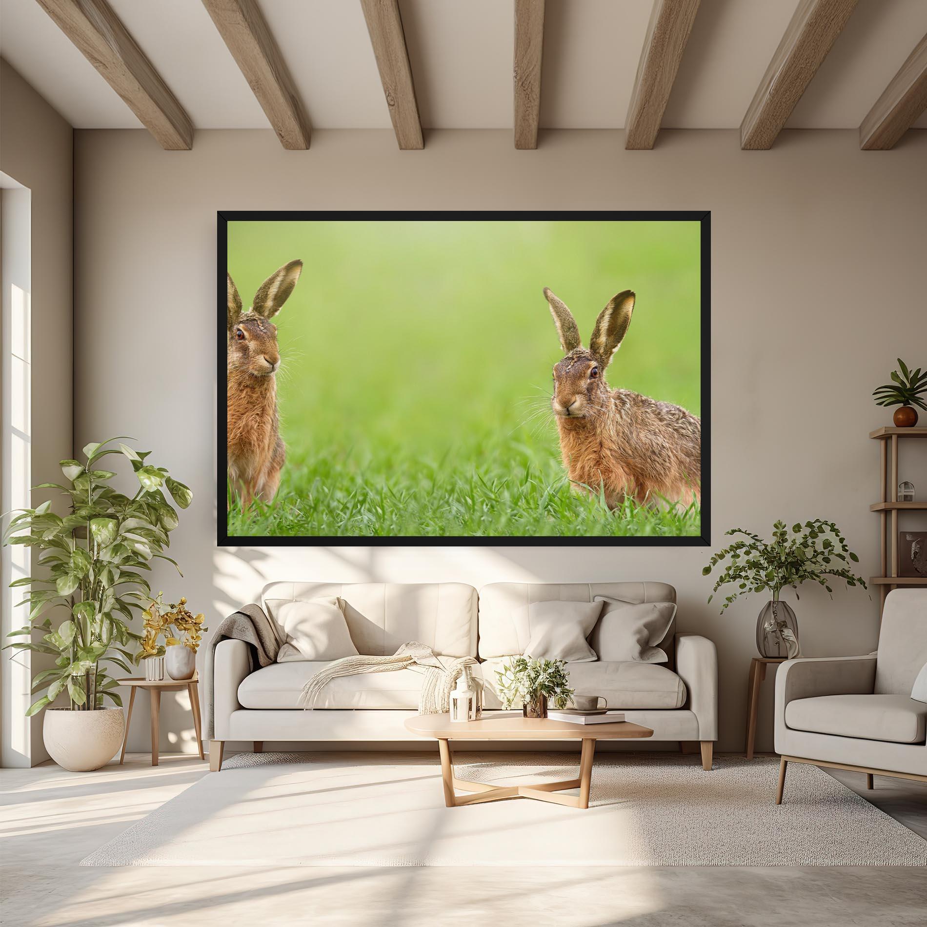Leinwandbild Brown Hares mockup 6