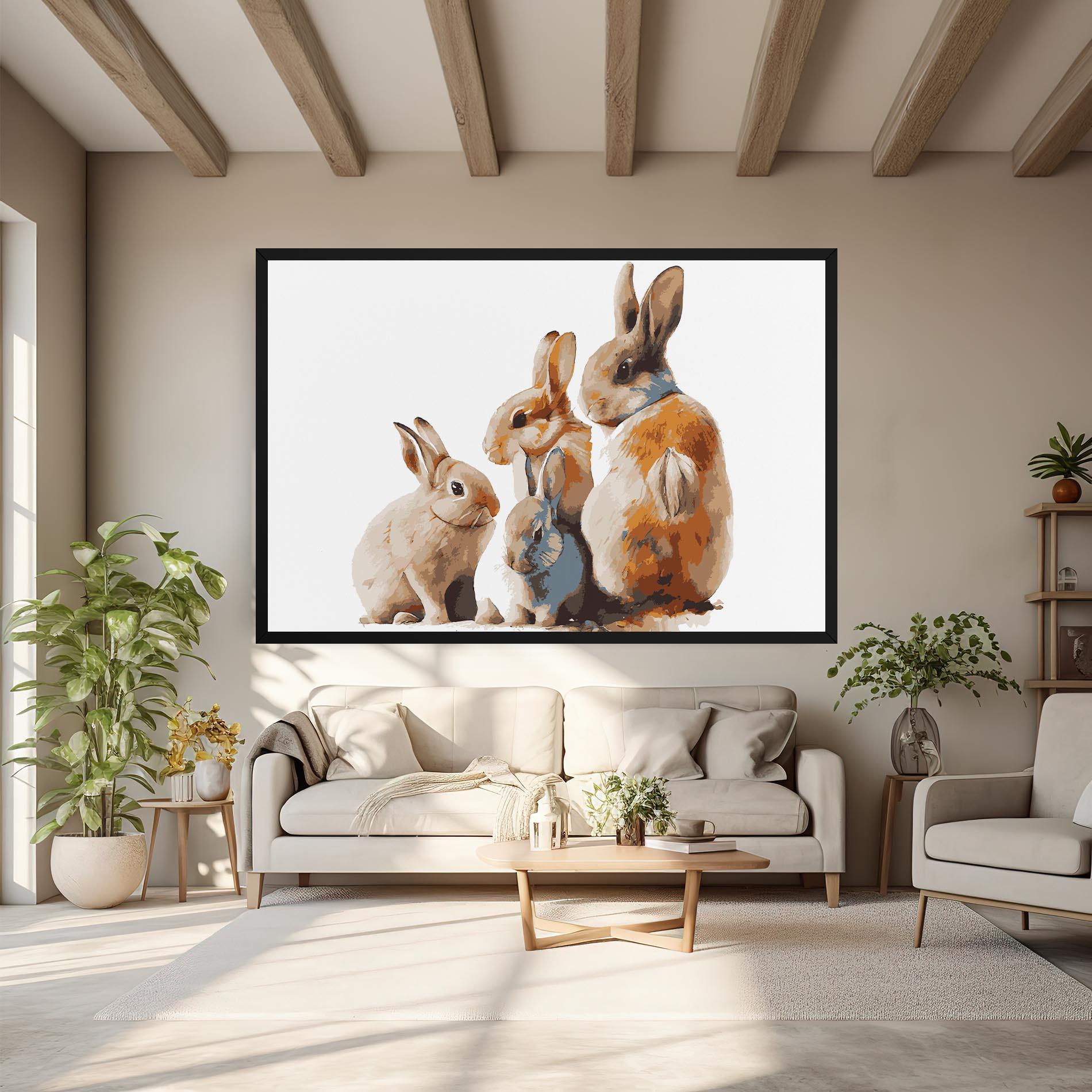 Leinwandbild Bunny Family mockup 6