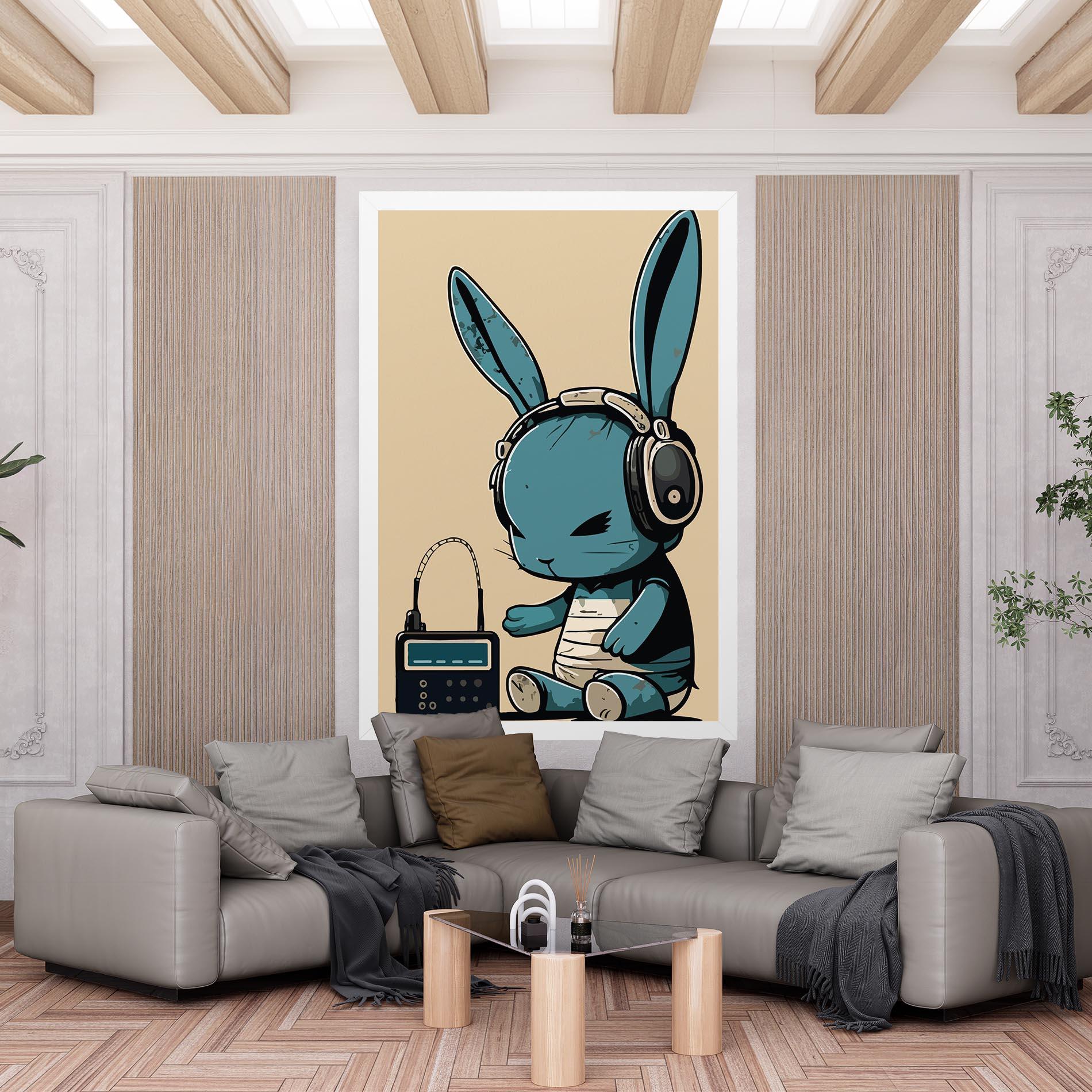 Leinwandbild Blue Baby Bunny mockup 6
