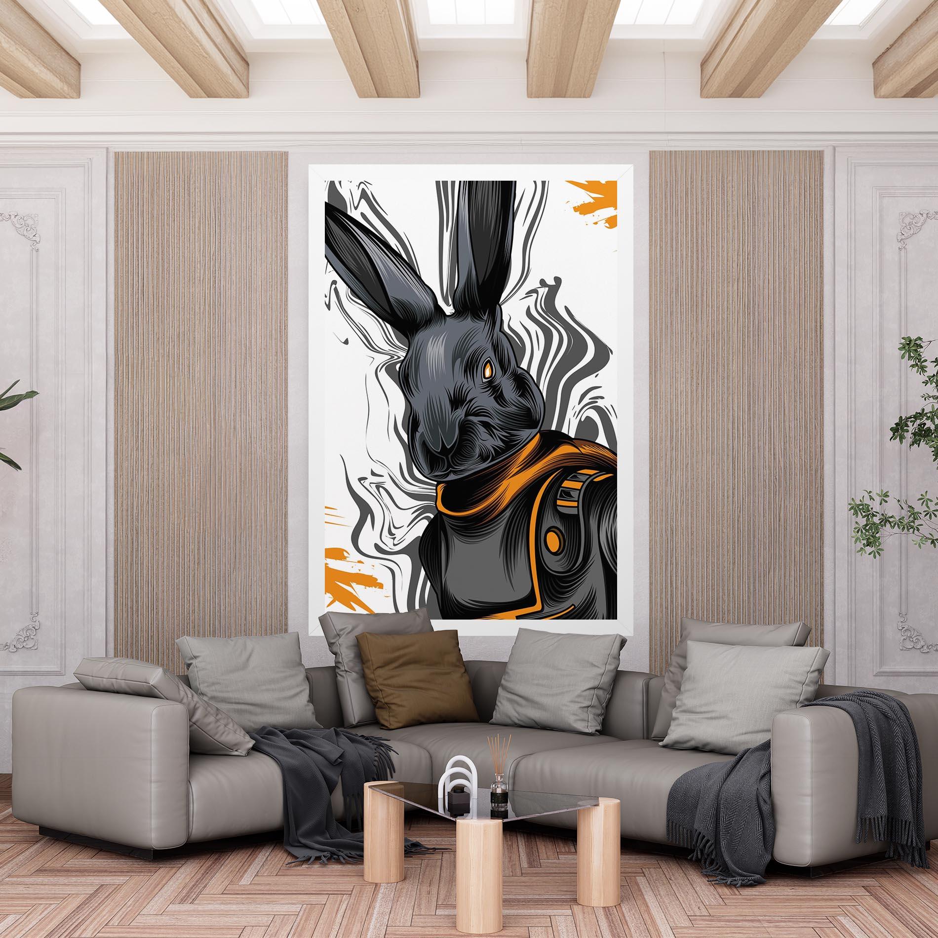 Leinwandbild Cyborg Yellow Bunny mockup 6