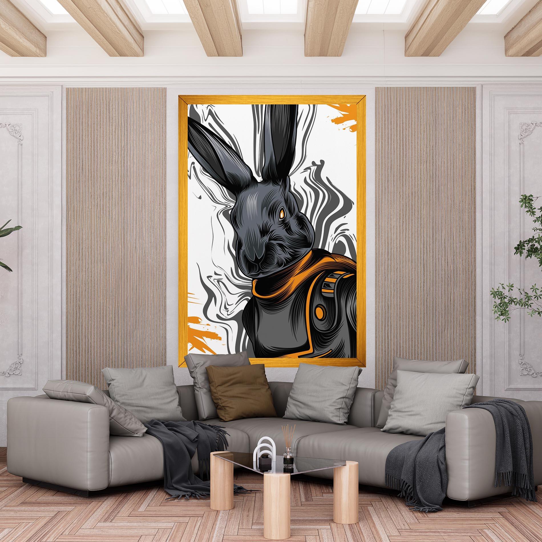 Leinwandbild Cyborg Yellow Bunny mockup 6