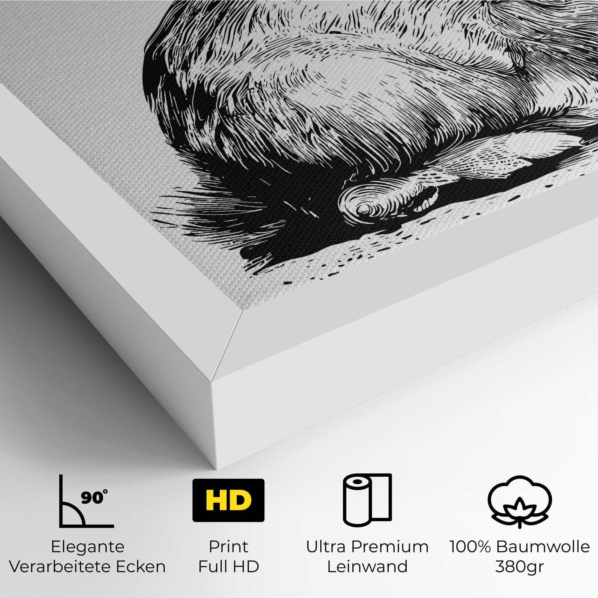 Leinwandbild Bunny Black Lines mockup 4