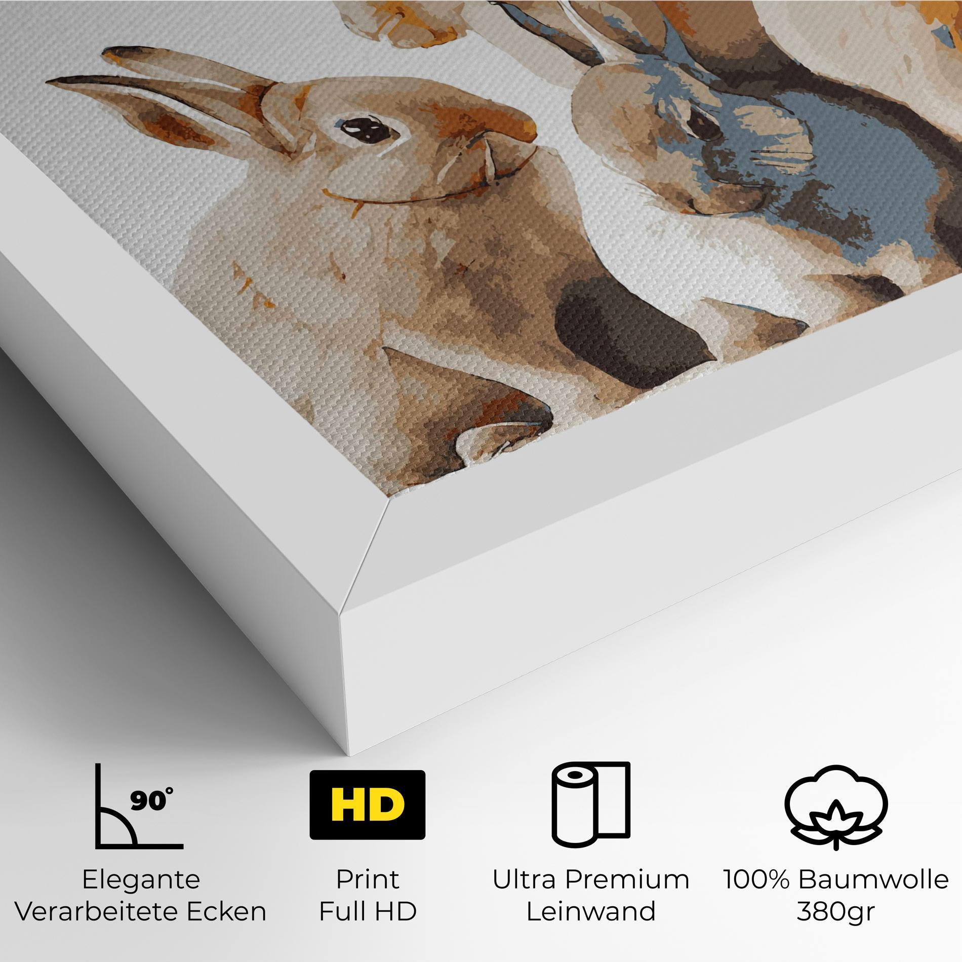 Leinwandbild Bunny Family mockup 4